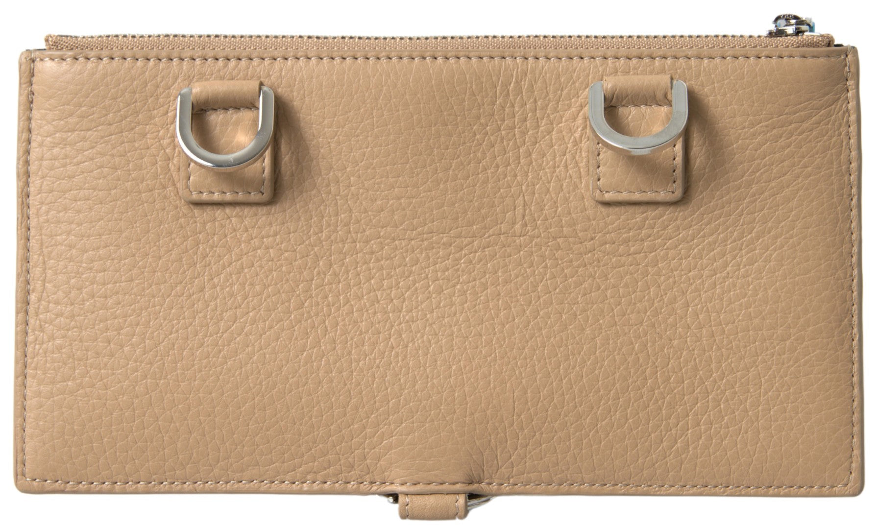 Beige Leather Shoulder Cardholder Shoulder Strap Wallet - ventzia