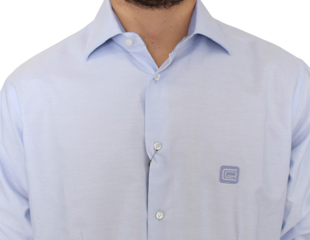 Elegant Light Blue Italian Cotton Shirt - ventzia