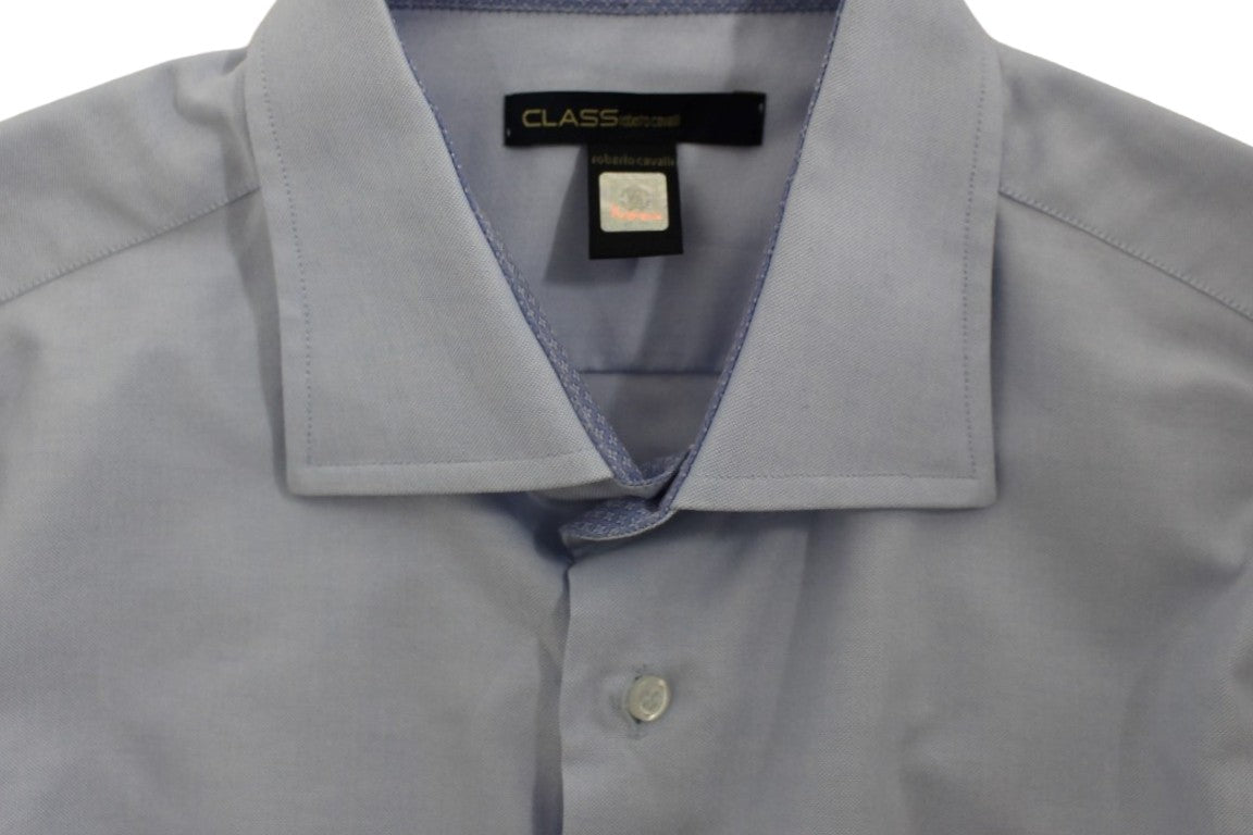 Elegant Light Blue Italian Cotton Shirt - ventzia