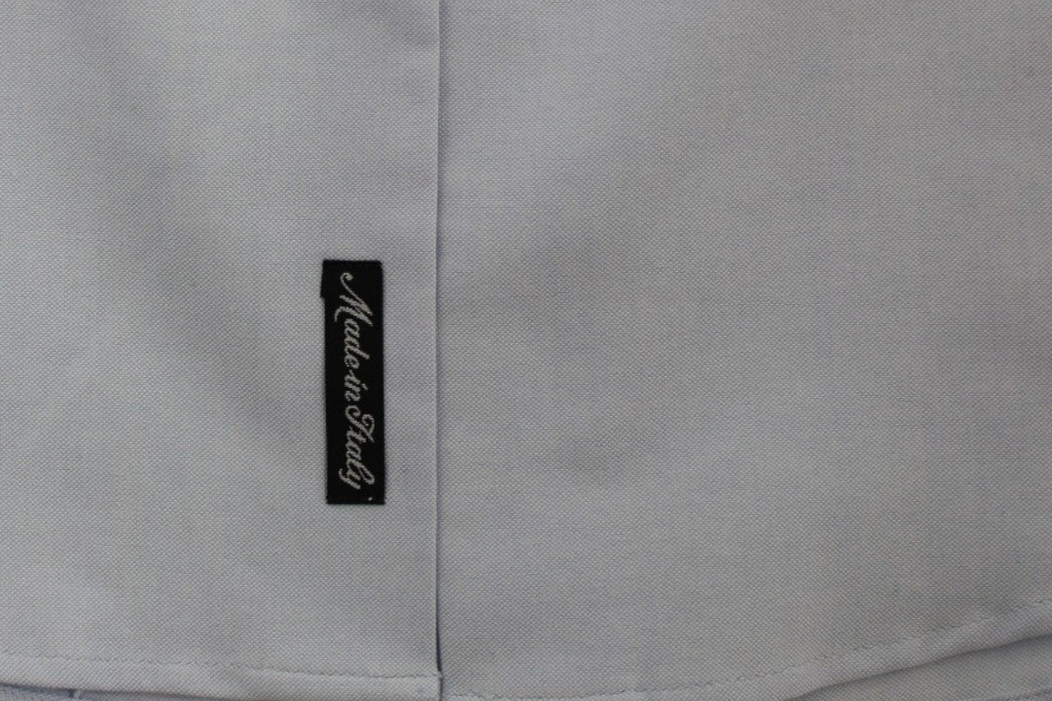 Elegant Light Blue Italian Cotton Shirt - ventzia