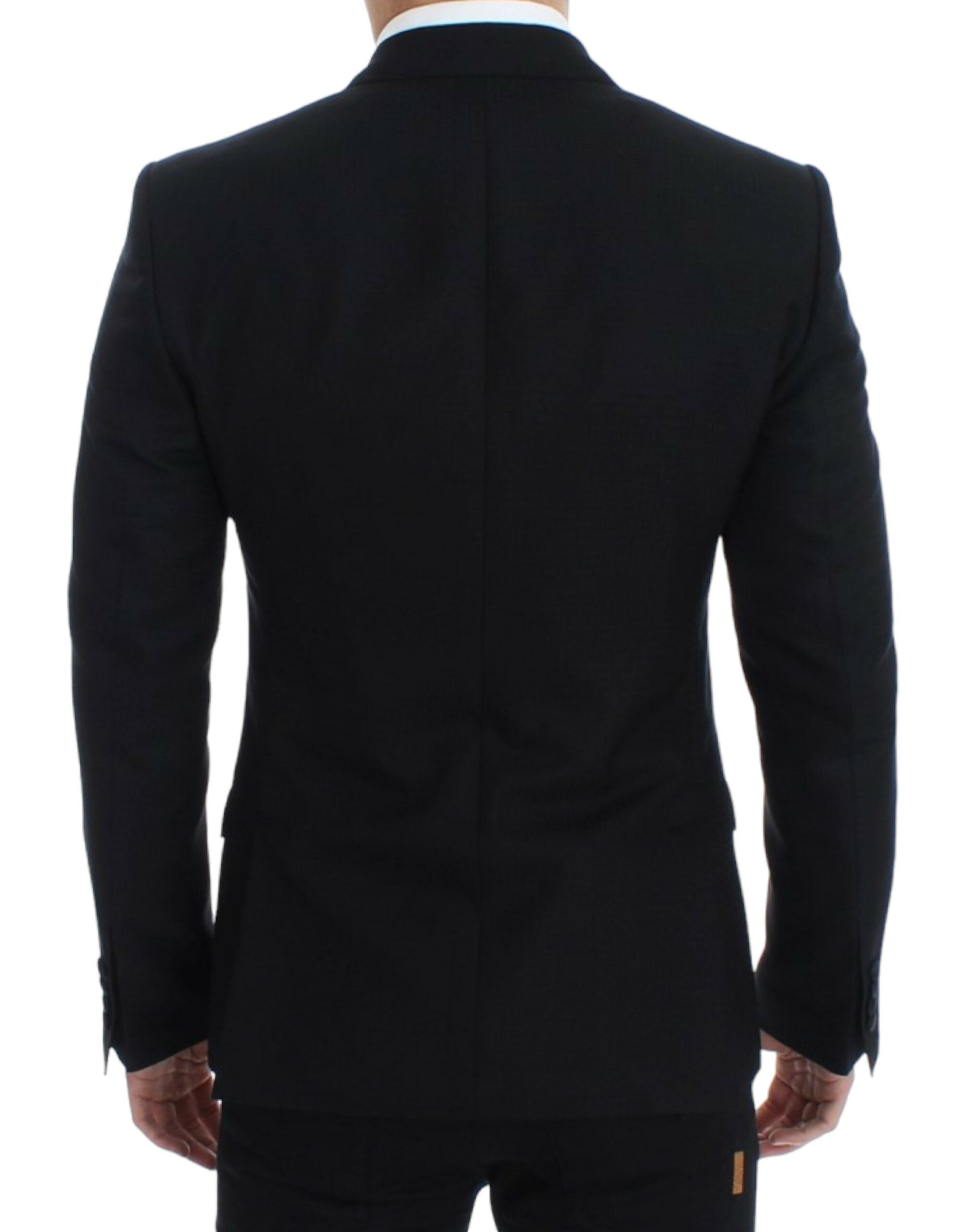 Elegant Black Silk Blend Sicilia Blazer - ventzia