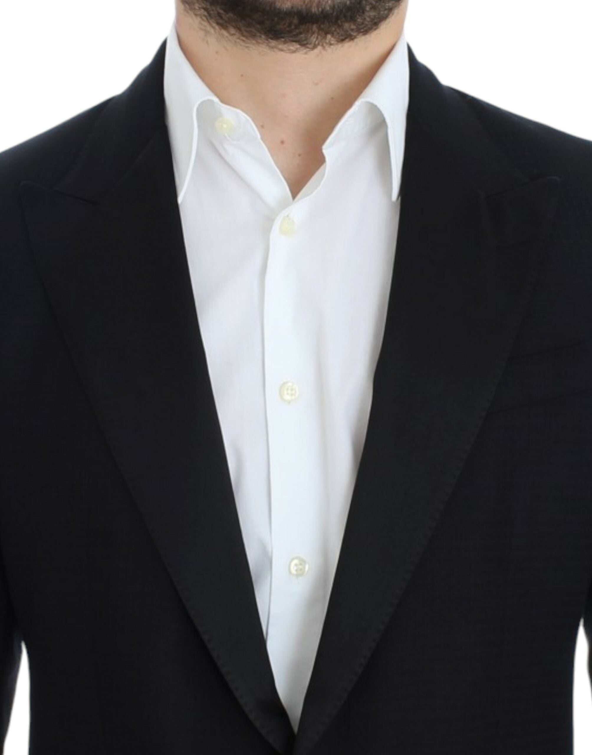 Elegant Black Silk Blend Sicilia Blazer - ventzia