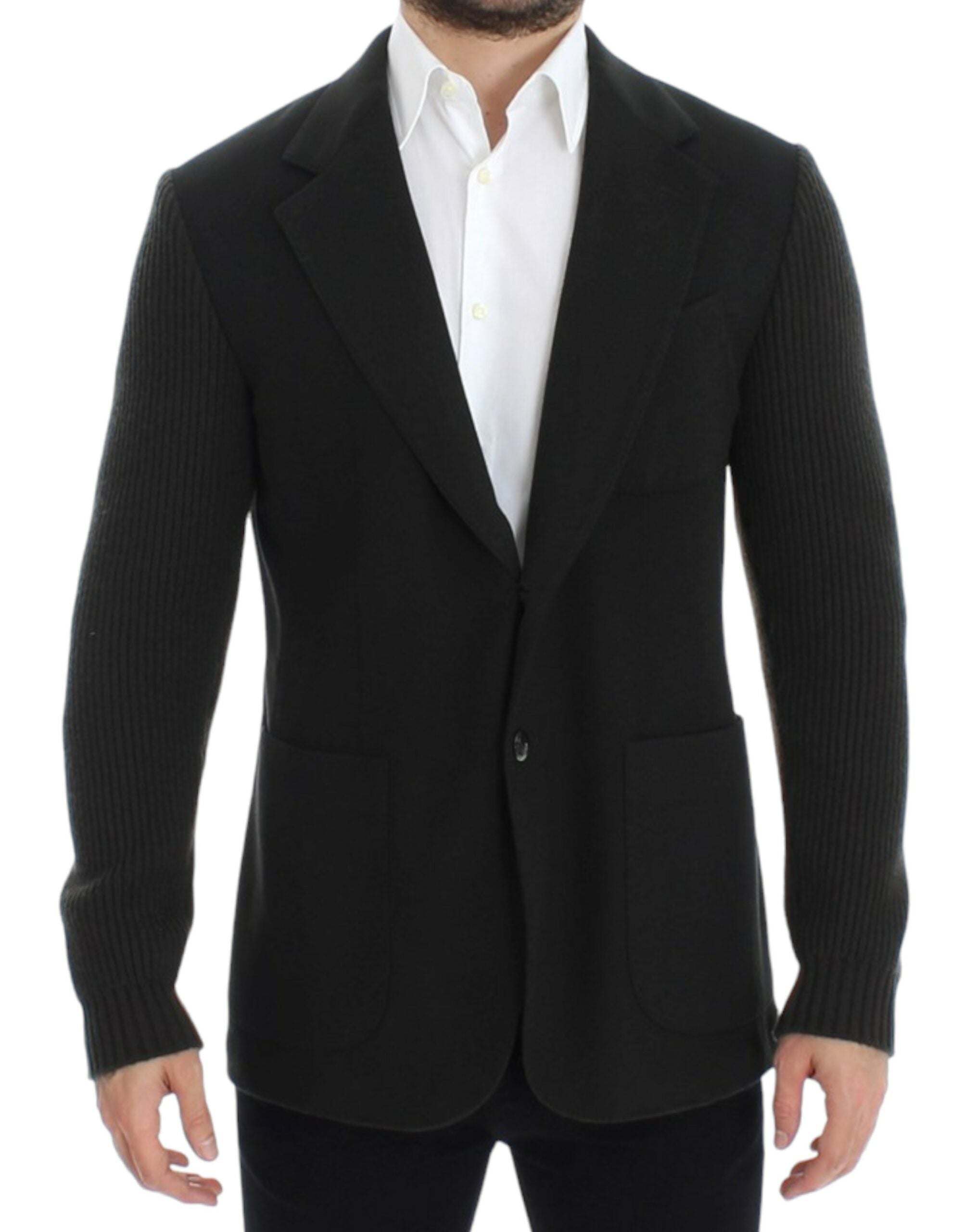 Elegant Green Cashmere Blazer Jacket - ventzia