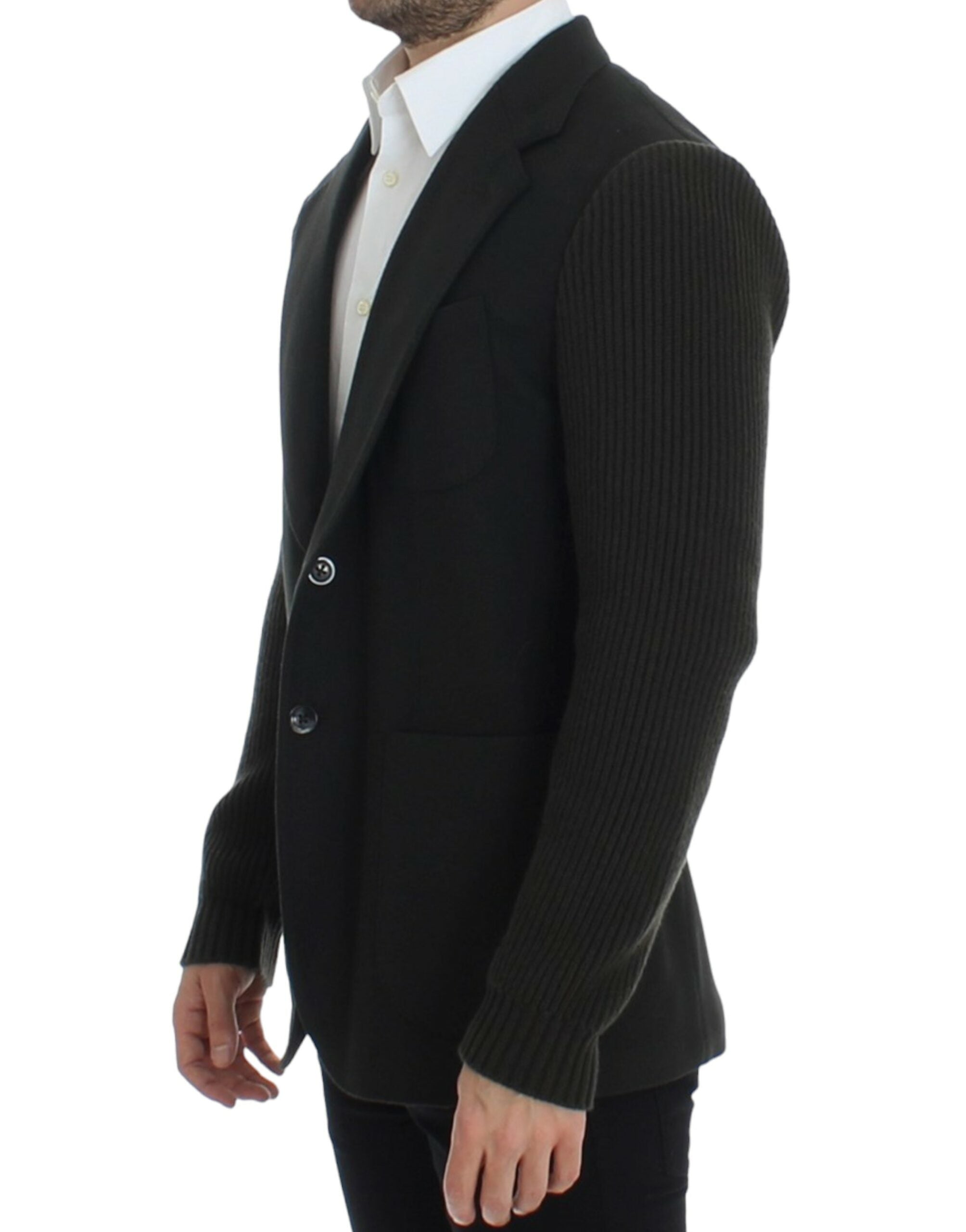 Elegant Green Cashmere Blazer Jacket - ventzia
