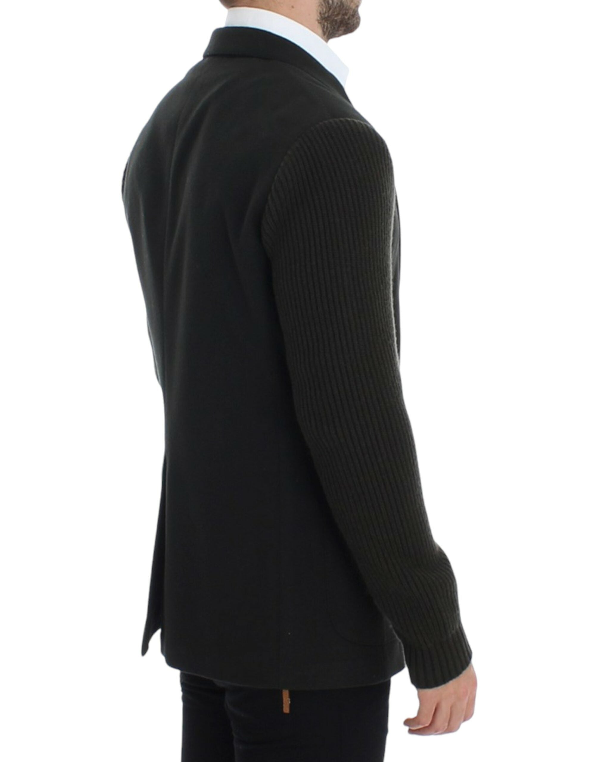 Elegant Green Cashmere Blazer Jacket - ventzia