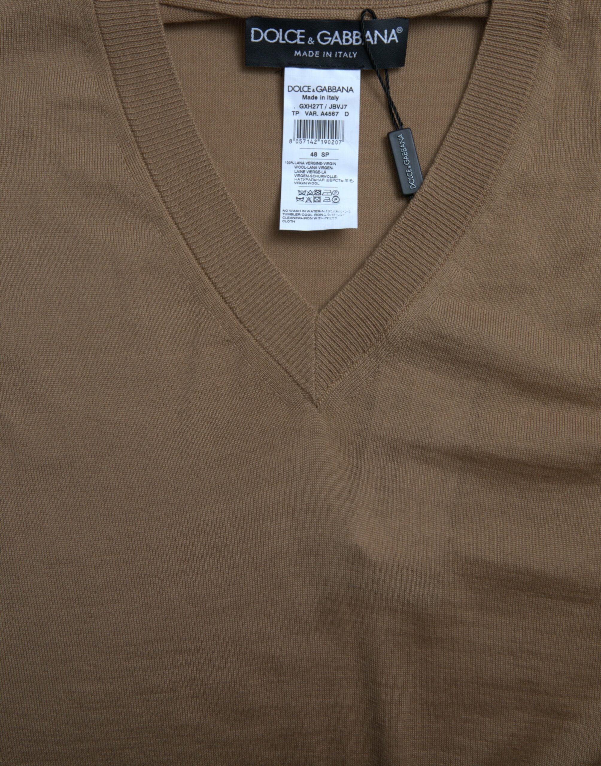 Brown Wool Sleeveless Pullover Sweater - ventzia