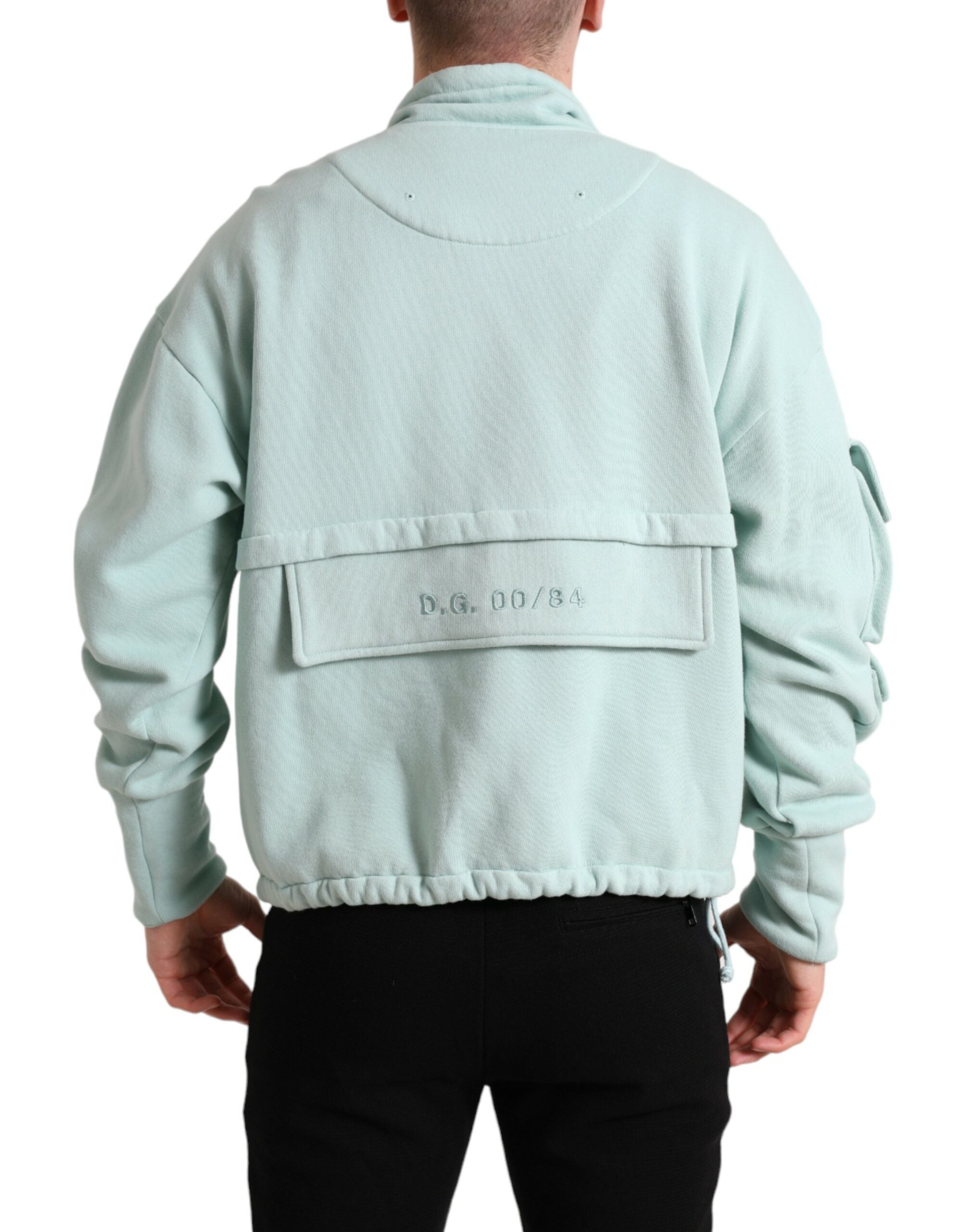 Mint Green Cotton Pockets Pullover Sweater - ventzia