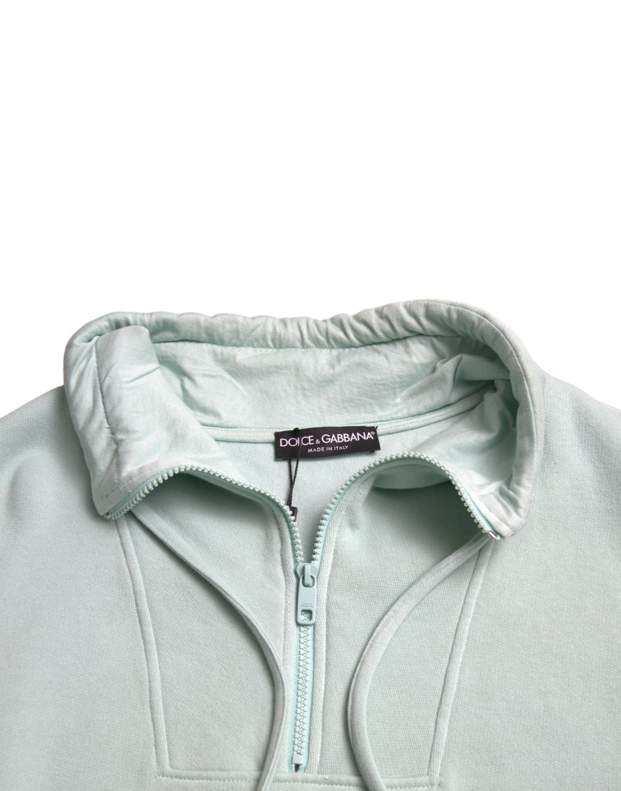 Mint Green Cotton Pockets Pullover Sweater - ventzia
