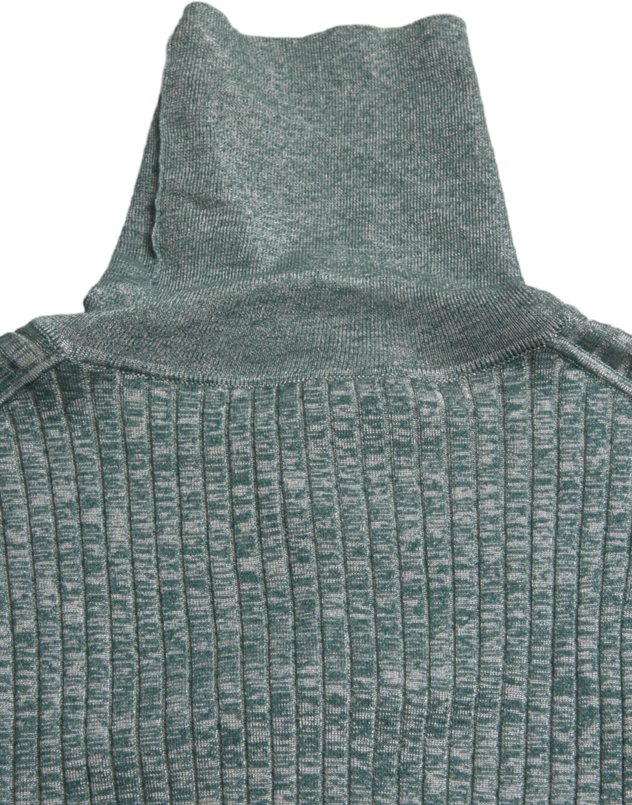 Green Polyester Turtleneck Pullover Sweater - ventzia