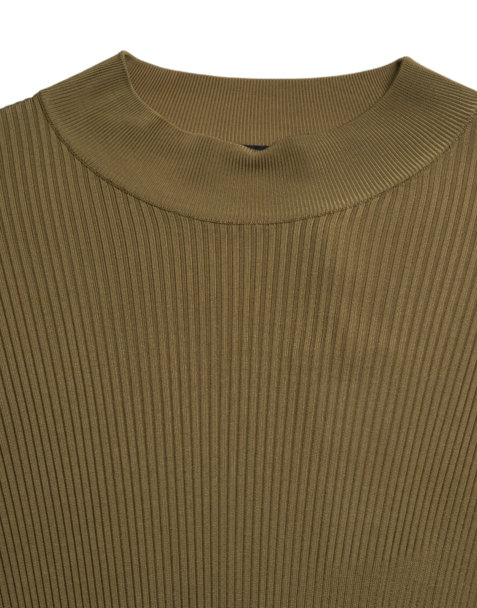 Army Green Viscose Crewneck Pullover Sweater - ventzia