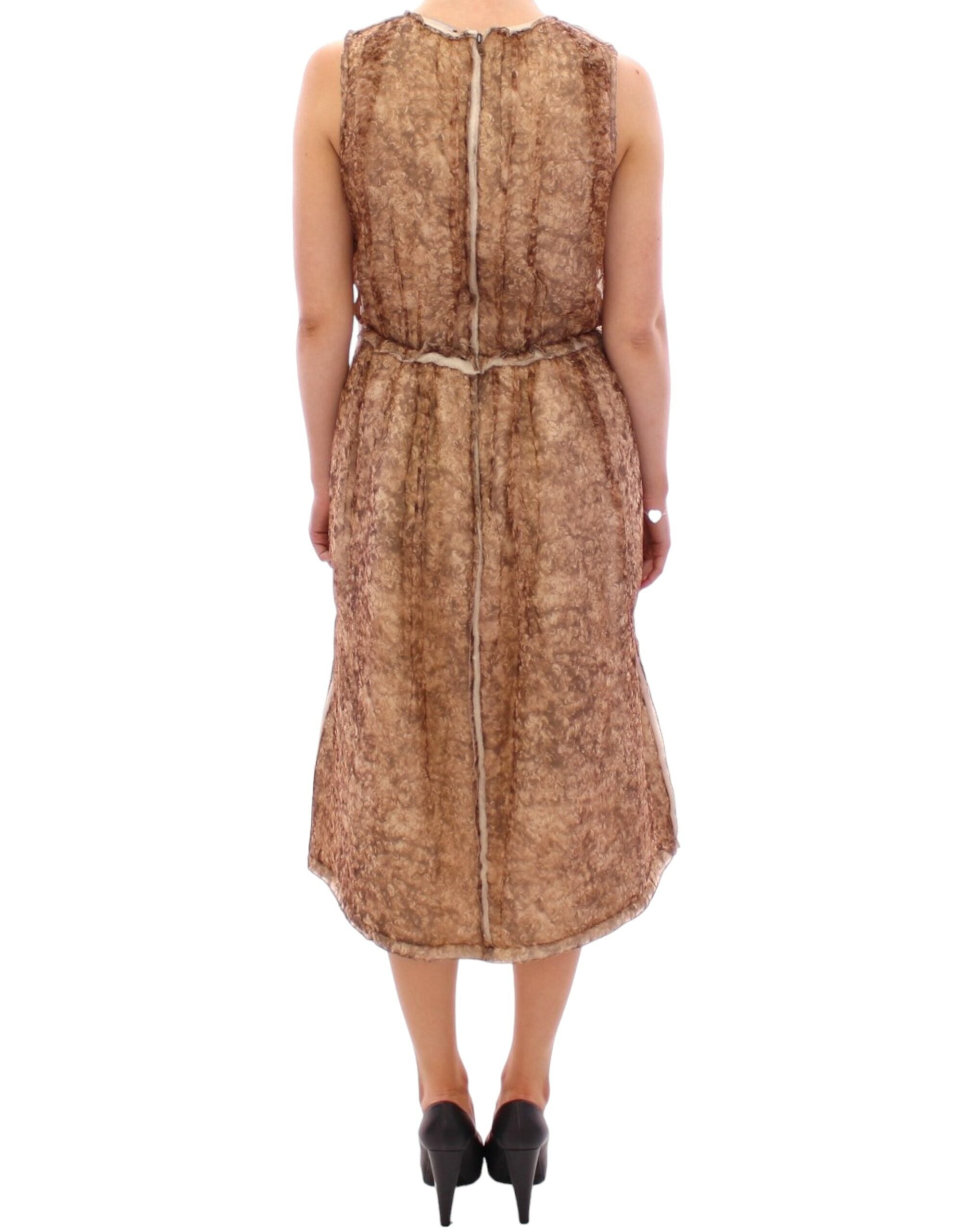 Elegant Silk Sleeveless Knee-Length Dress - ventzia