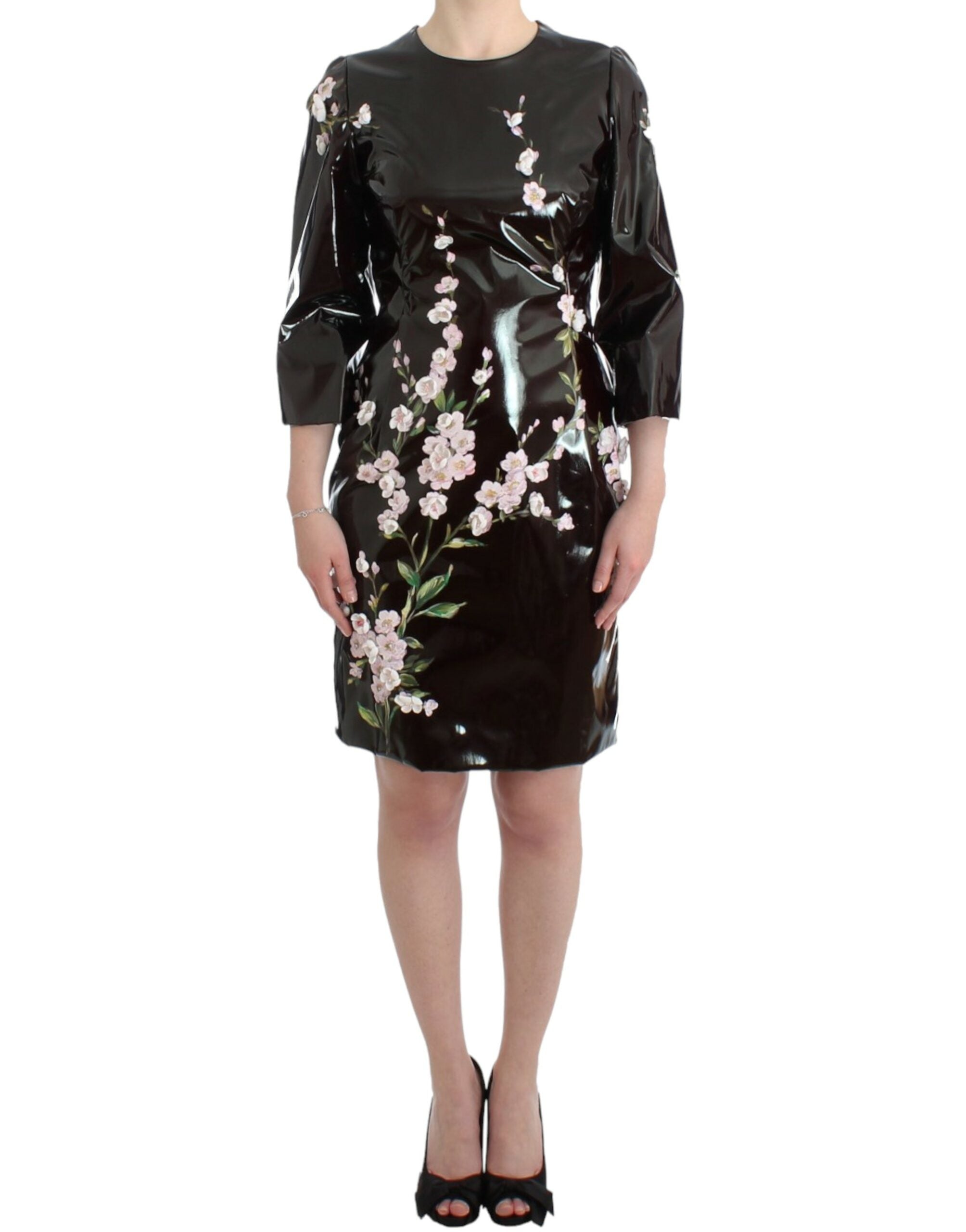 Elegant Floral Embellished Shift Dress - ventzia
