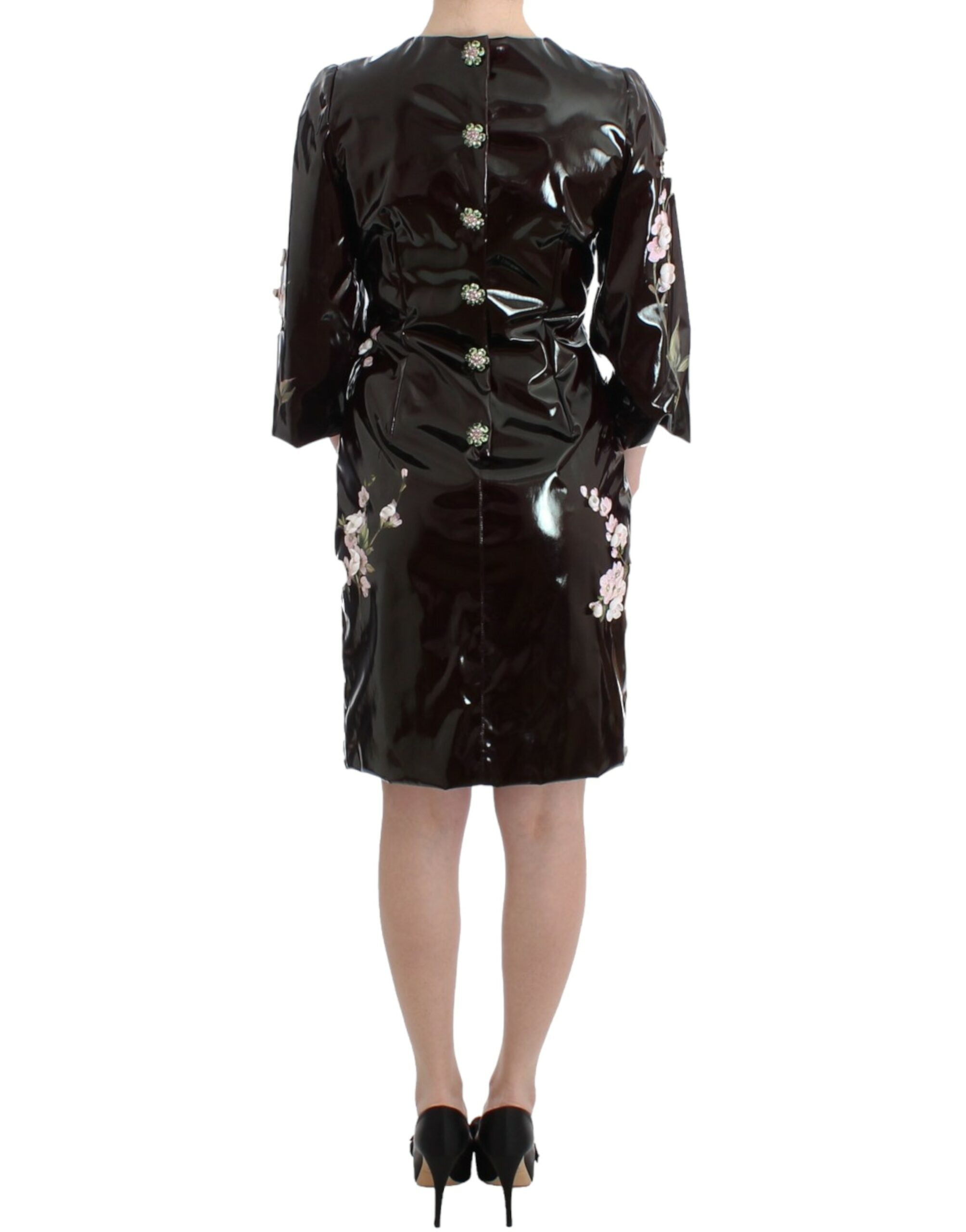 Elegant Floral Embellished Shift Dress - ventzia