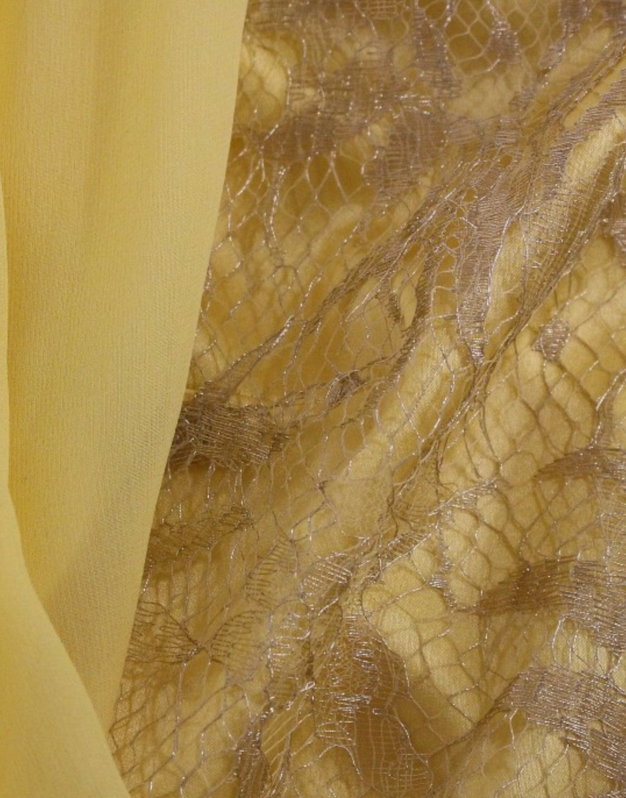 Yellow Lace Crystal Embellished Mini Dress - ventzia