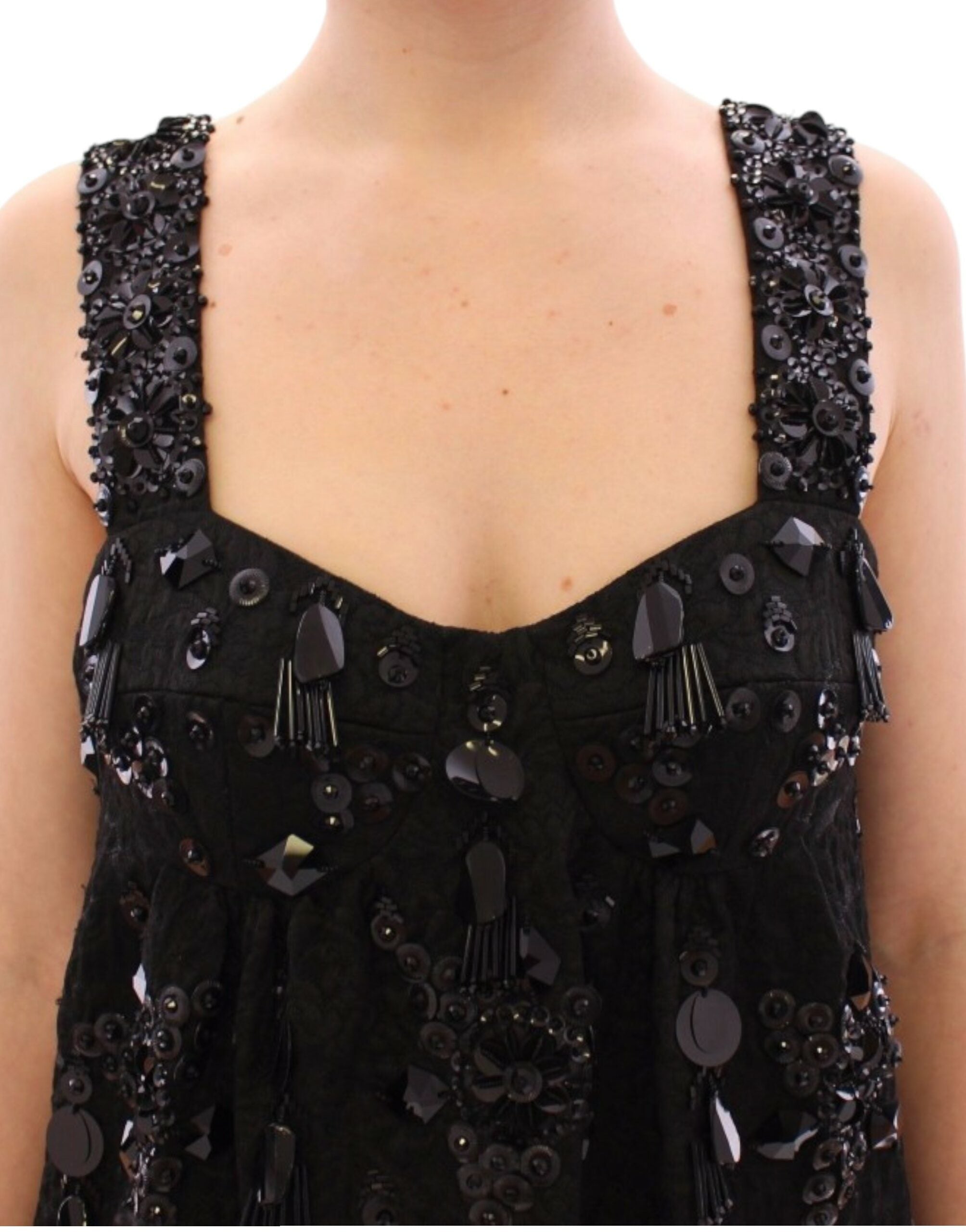 Elegant Sequined Floral Mini Shift Dress - ventzia