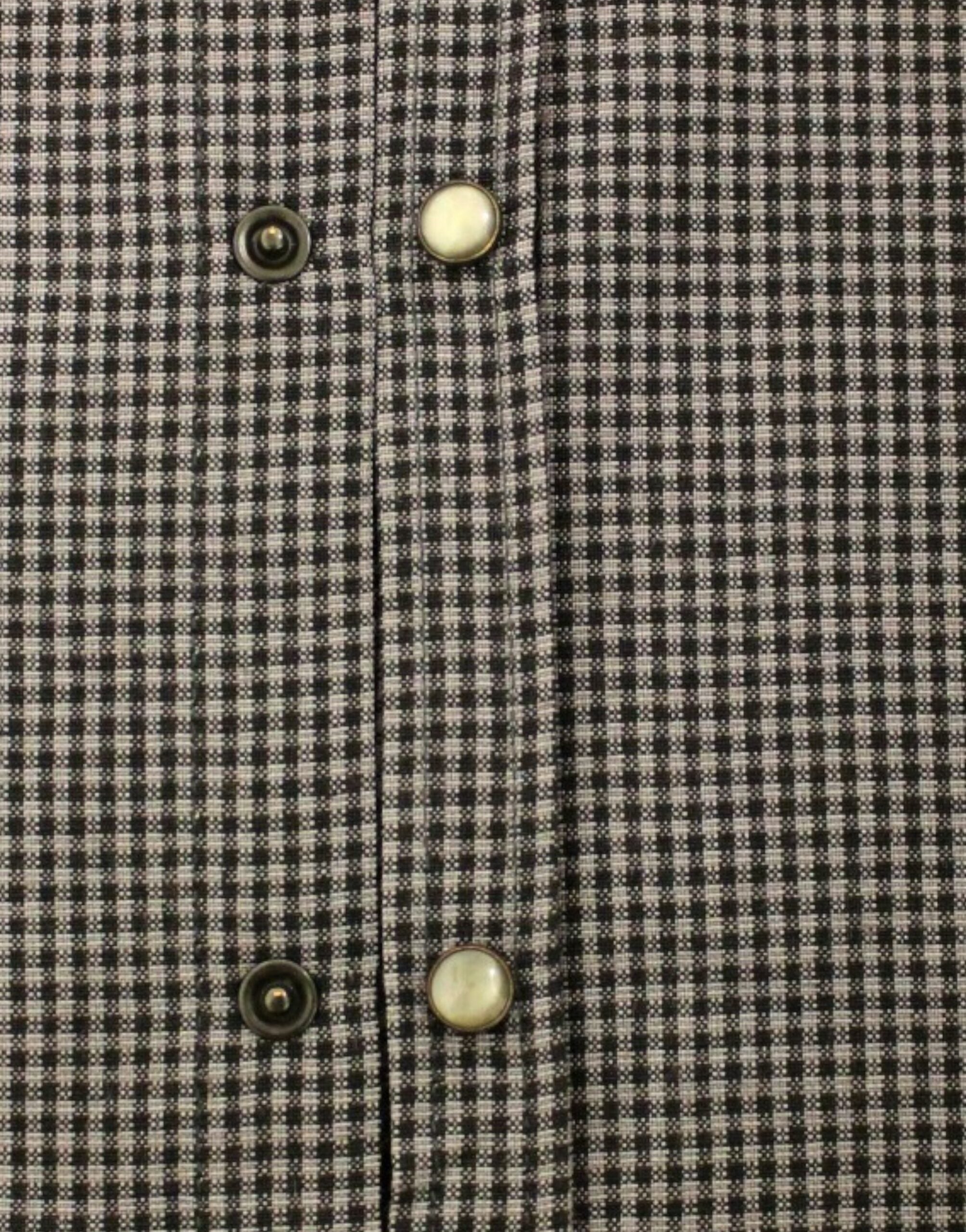 Chic Gray Checked Casual Linen Blend Shirt - ventzia