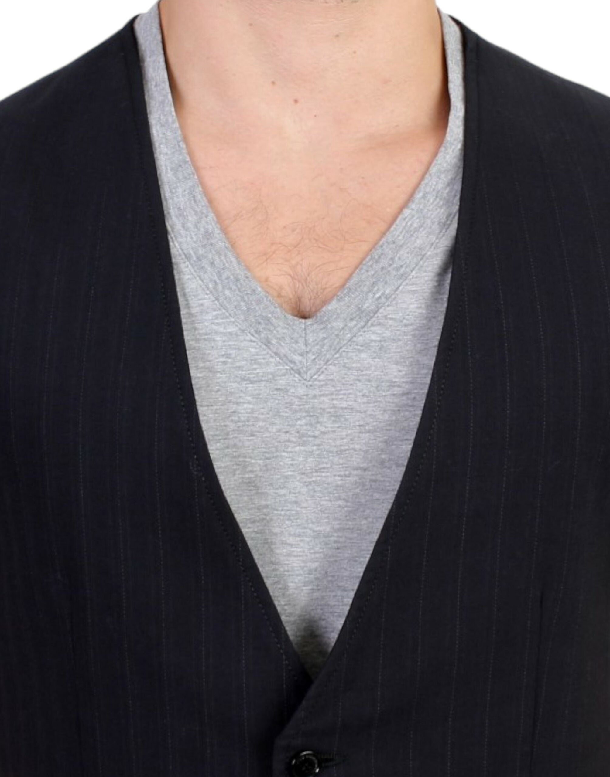 Elegant Striped Casual Vest - Cotton Blend - ventzia