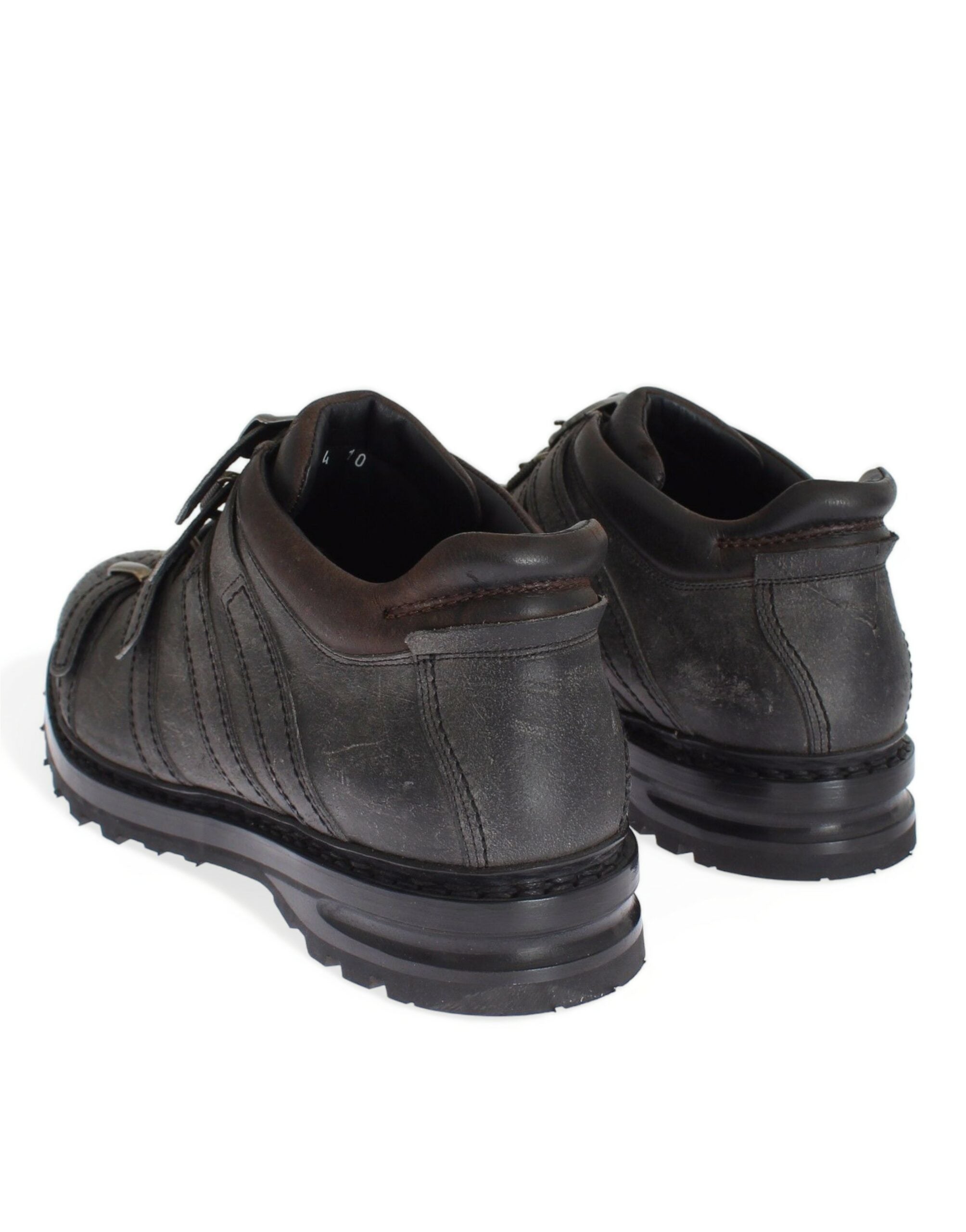 Elegant Gray Leather Ankle Boots - ventzia
