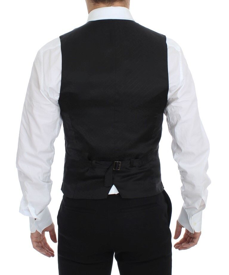Elegant Striped Wool Dress Vest - ventzia