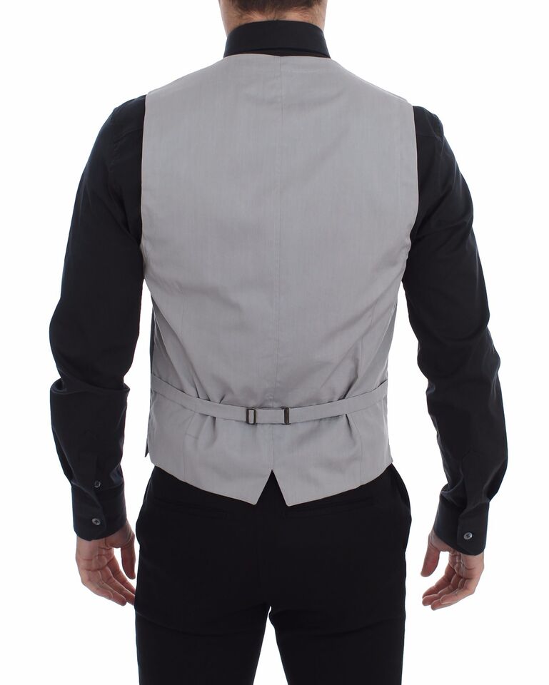Elegant Gray Slim Fit Dress Vest - ventzia