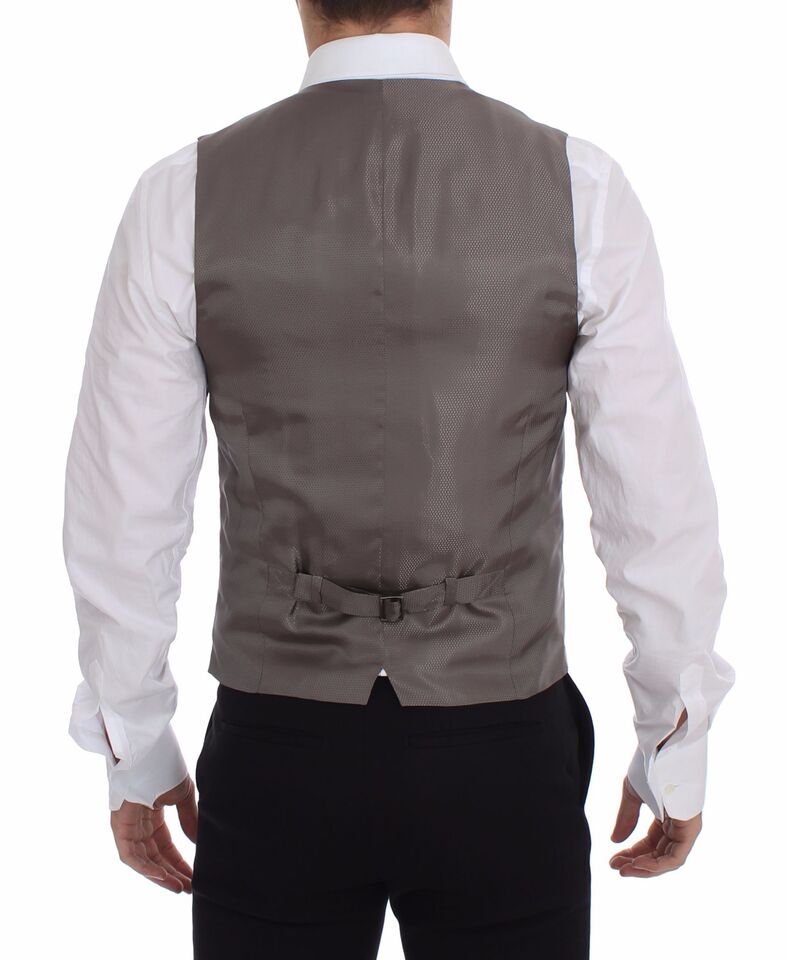 Elegant Beige Cotton Dress Vest - ventzia