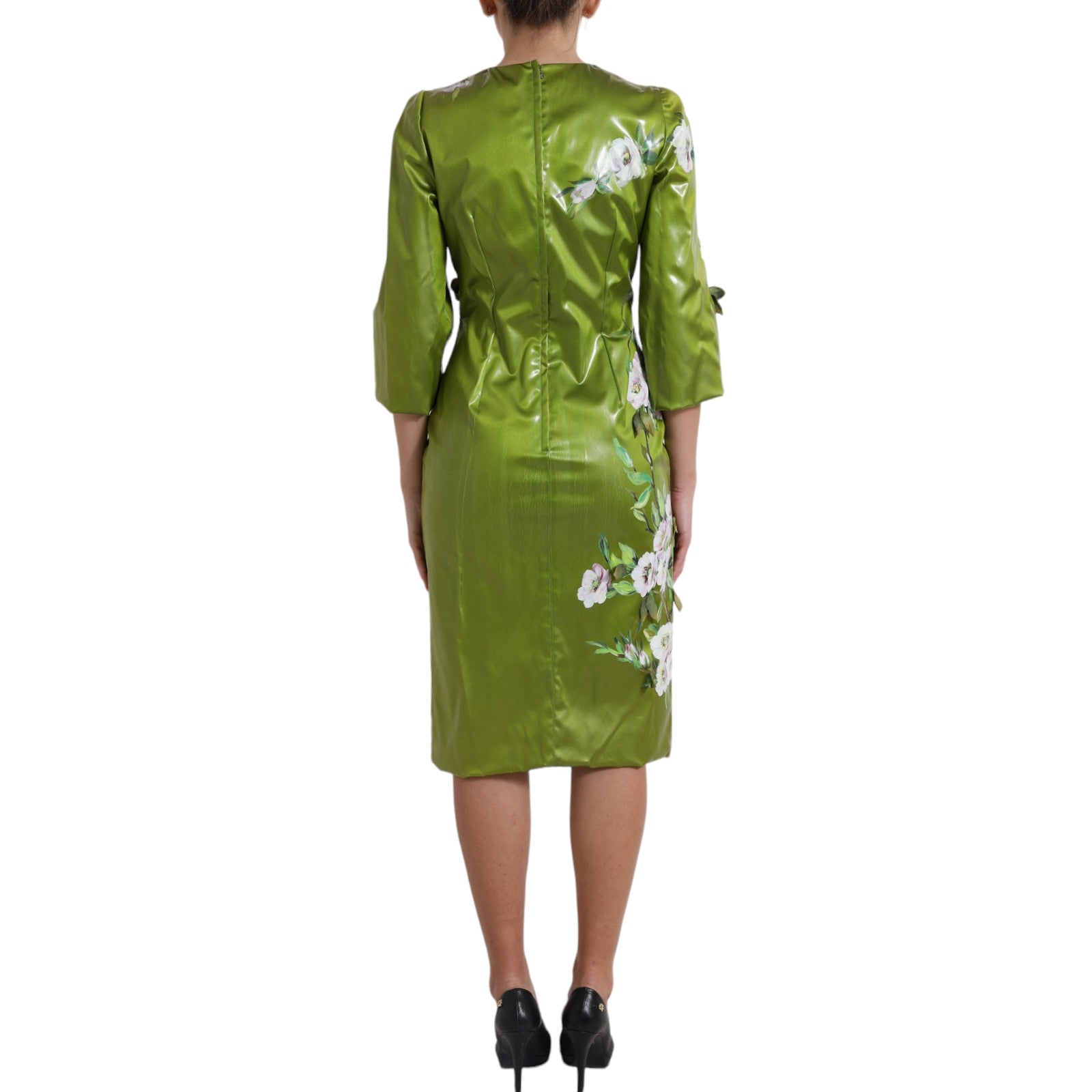 Floral Elegance Midi Sheath Dress - ventzia