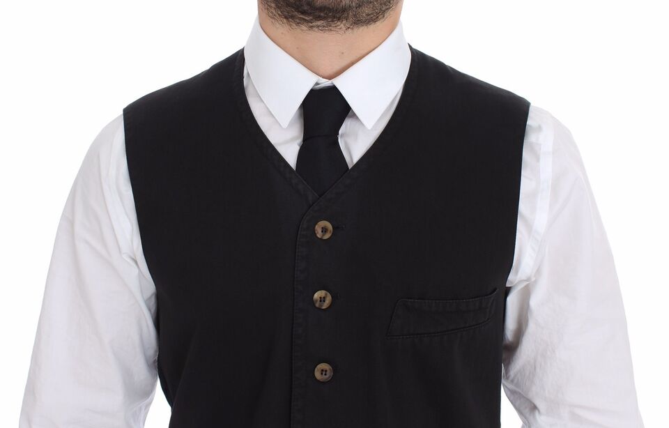 Elegant Black Dress Vest - ventzia