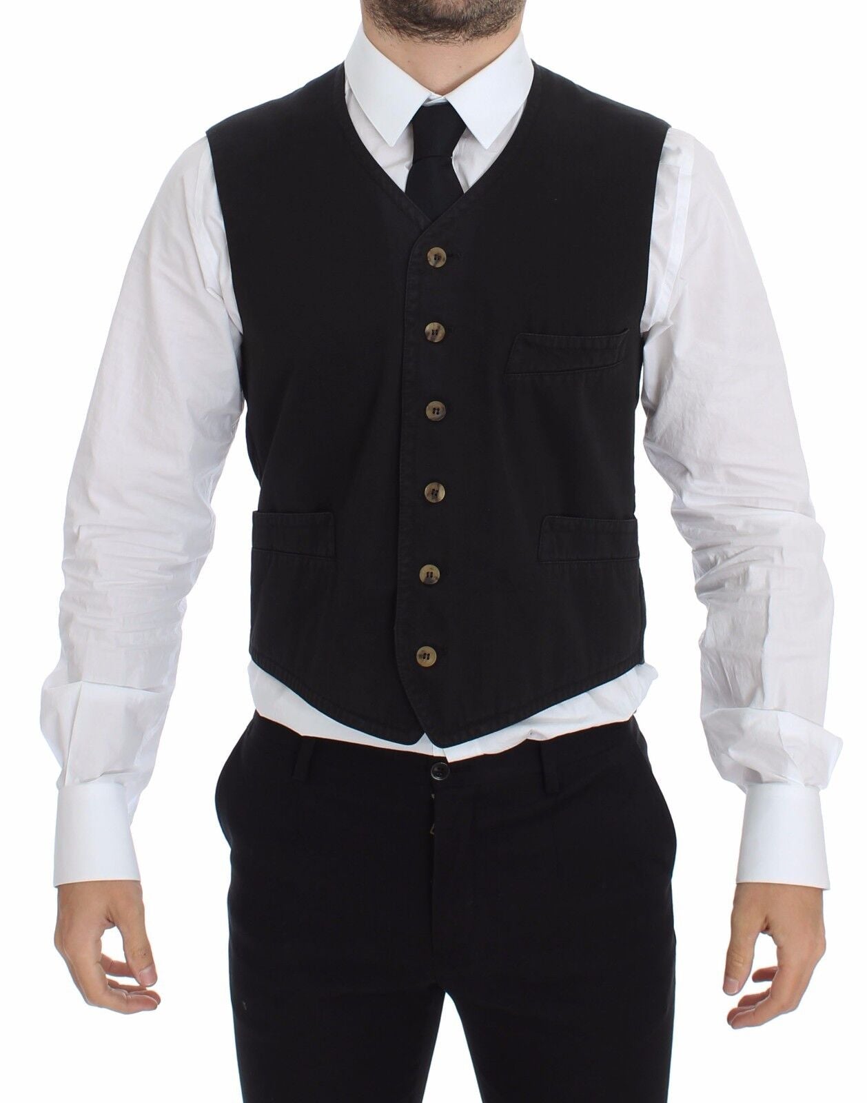 Elegant Black Dress Vest - ventzia