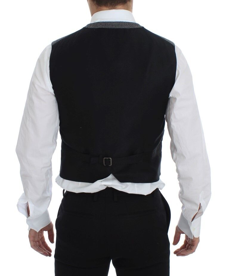 Elegant Single Breasted Gray Dress Vest - ventzia