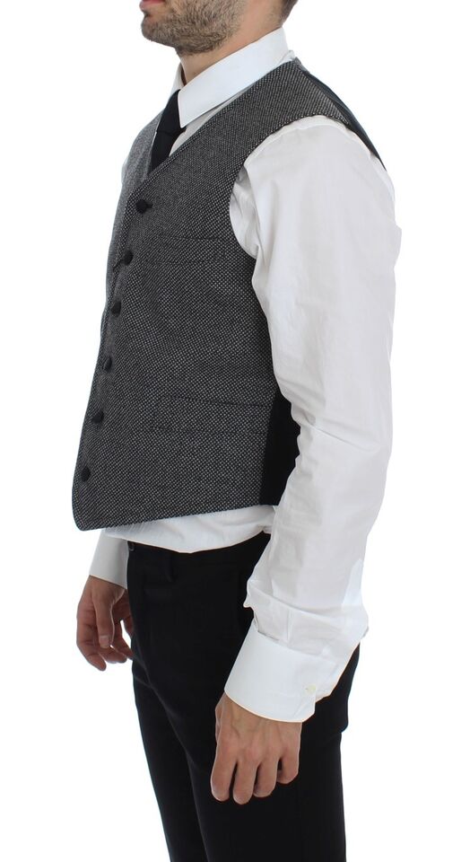 Elegant Single Breasted Gray Dress Vest - ventzia