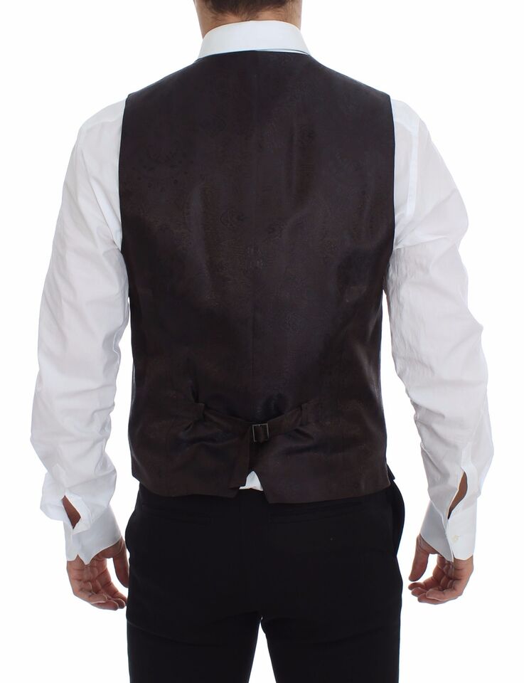 Elegant Checkered Wool Dress Vest - ventzia