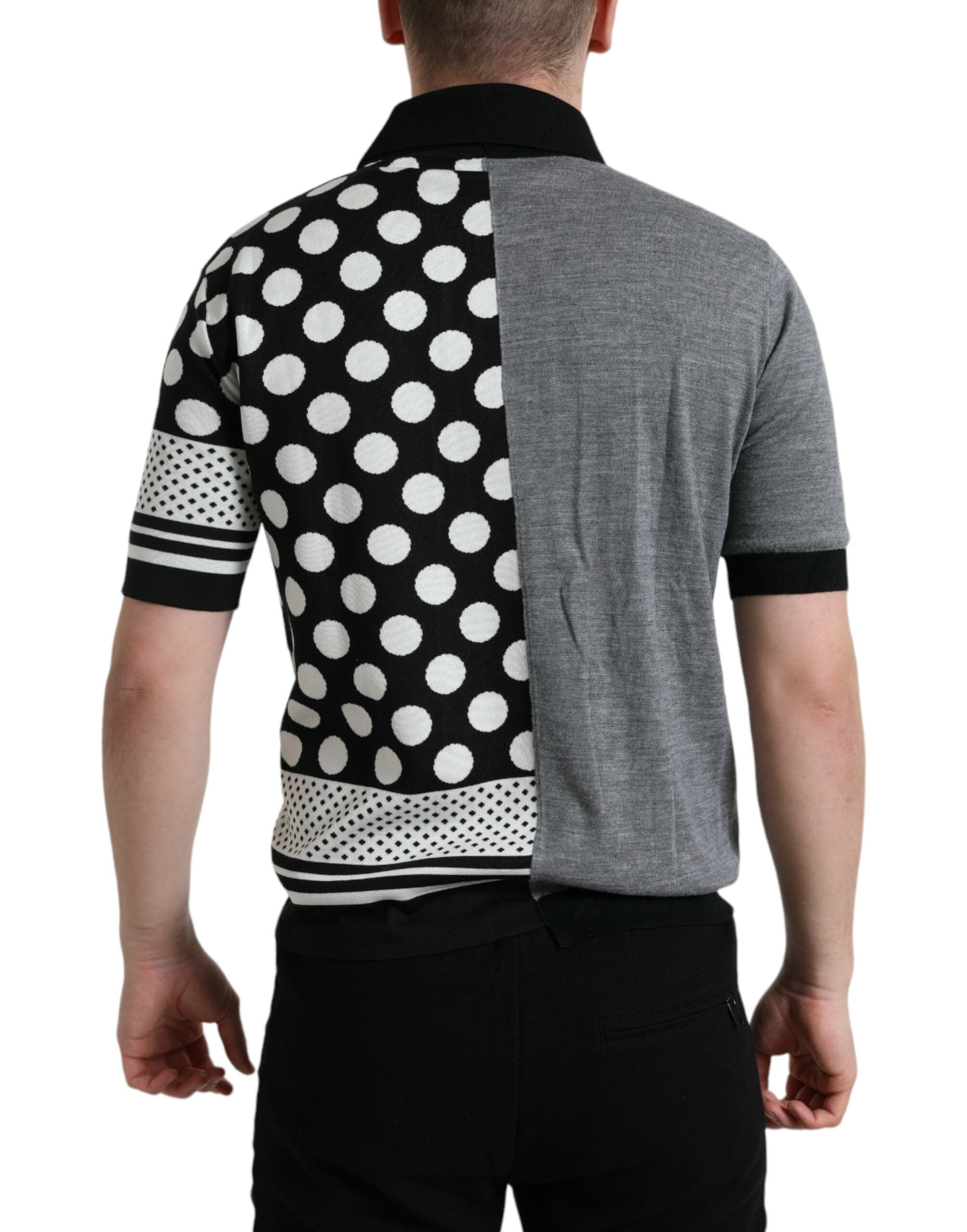 Black White Jumper Cardigan Polo Sweater - ventzia