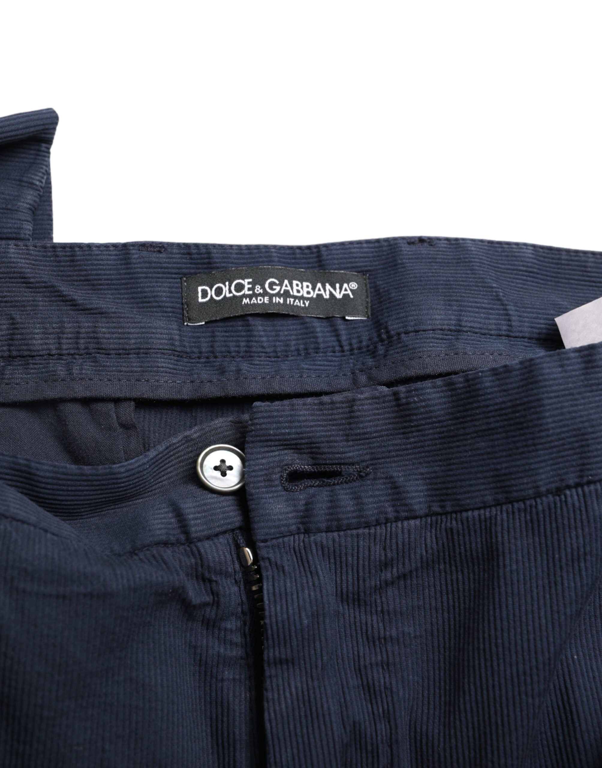 Dark Blue Cotton Stretch Slim Fit Dress Pants - ventzia