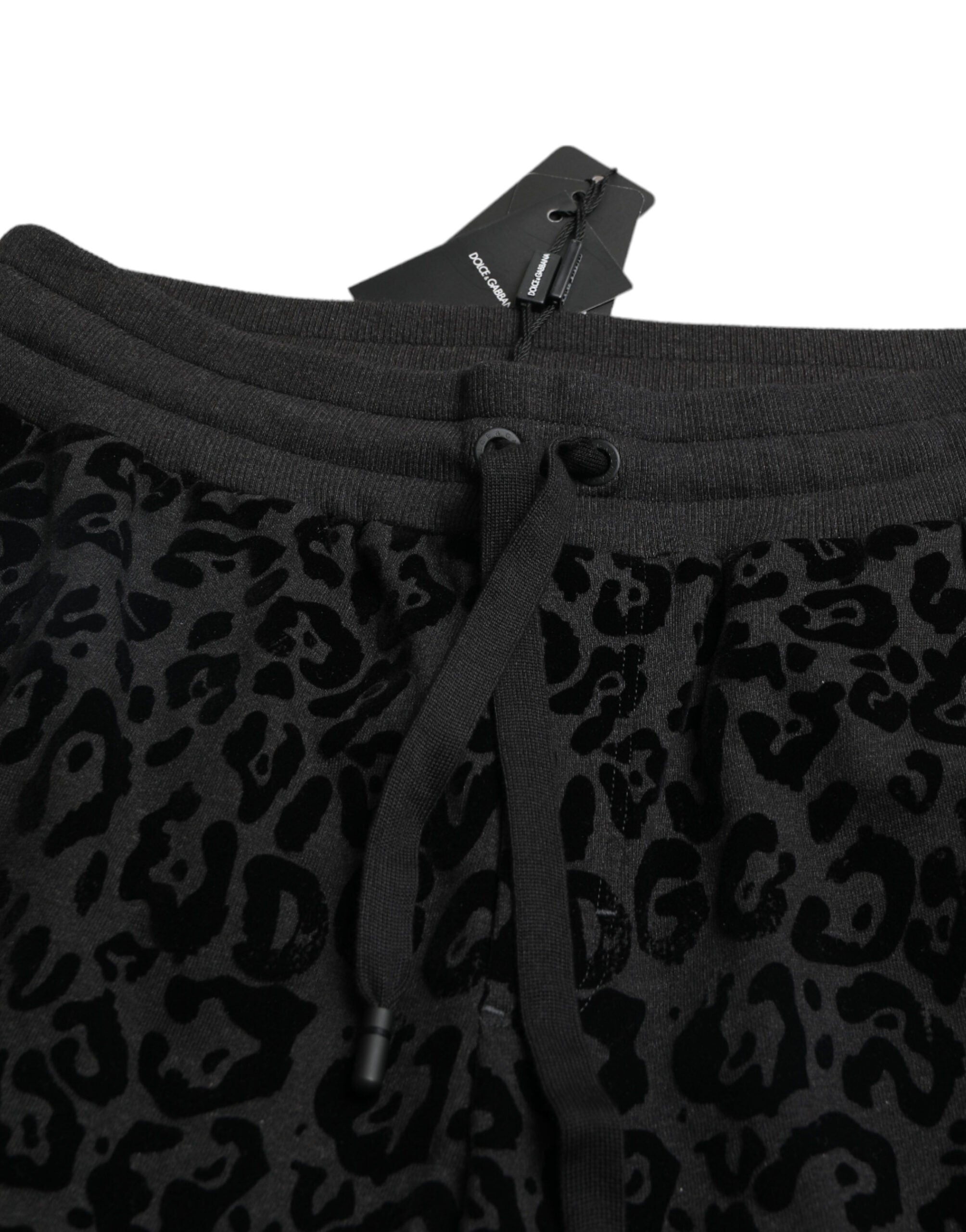 Black Leopard Cotton Slim Fit Jogger Pants - ventzia