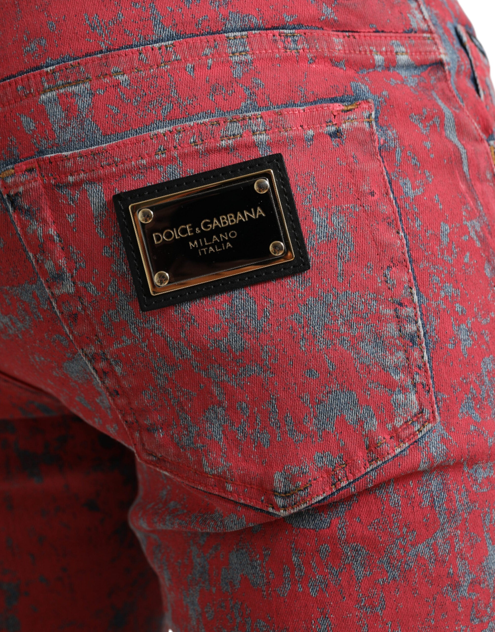 Red Cotton Dye Slim Fit Men Denim Jeans - ventzia