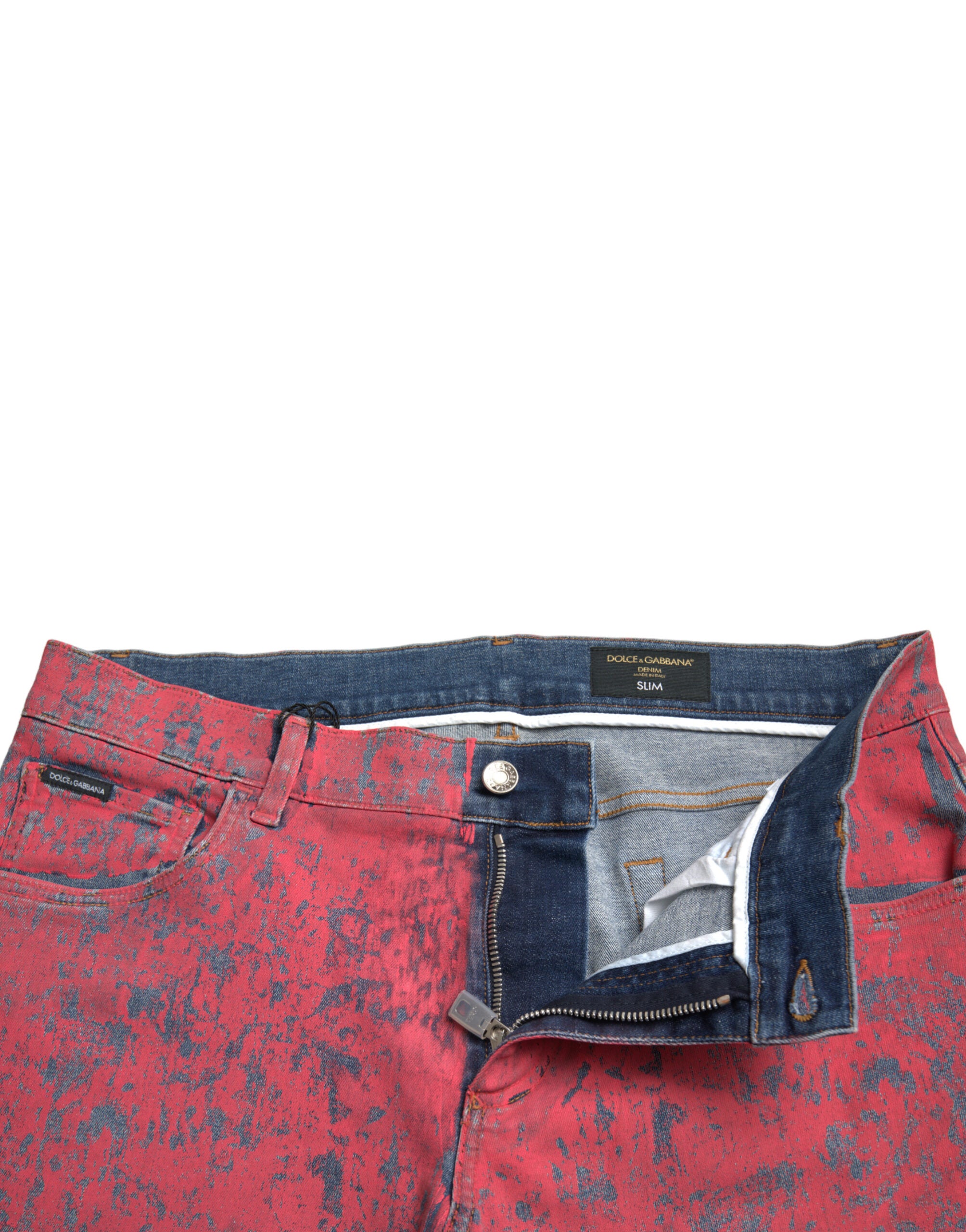 Red Cotton Dye Slim Fit Men Denim Jeans - ventzia