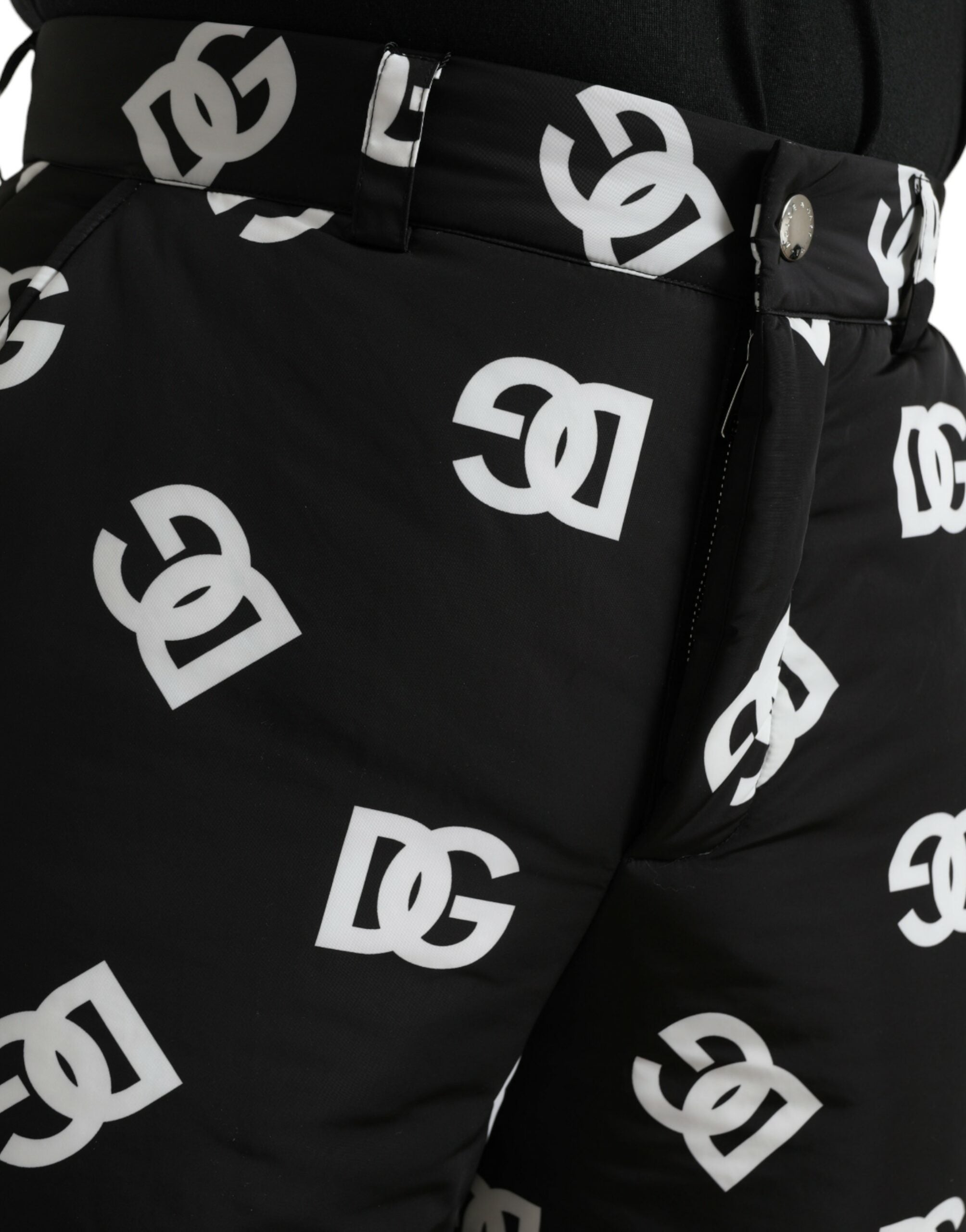 Black Logo DG Print Wide Leg Pants - ventzia