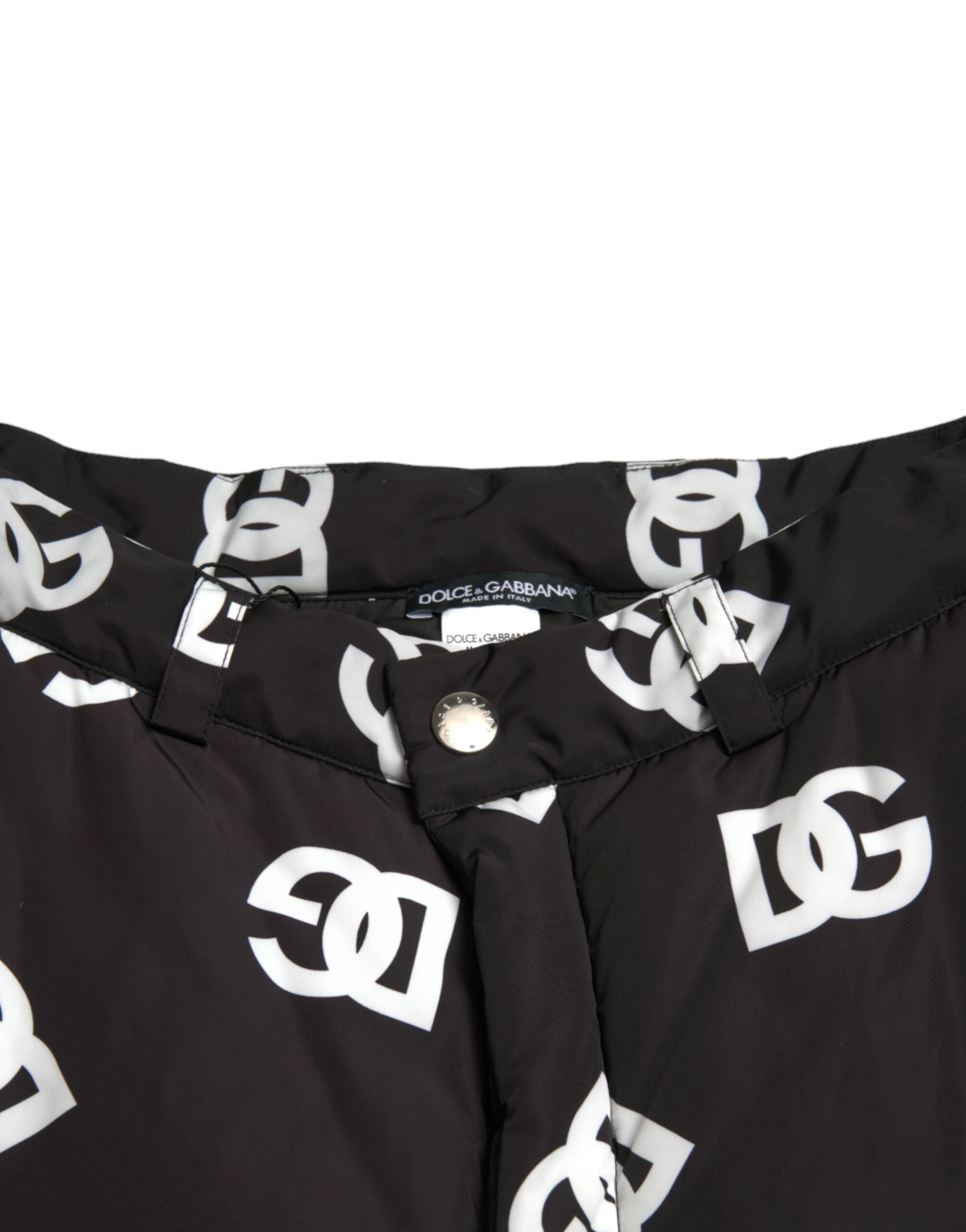 Black Logo DG Print Wide Leg Pants - ventzia