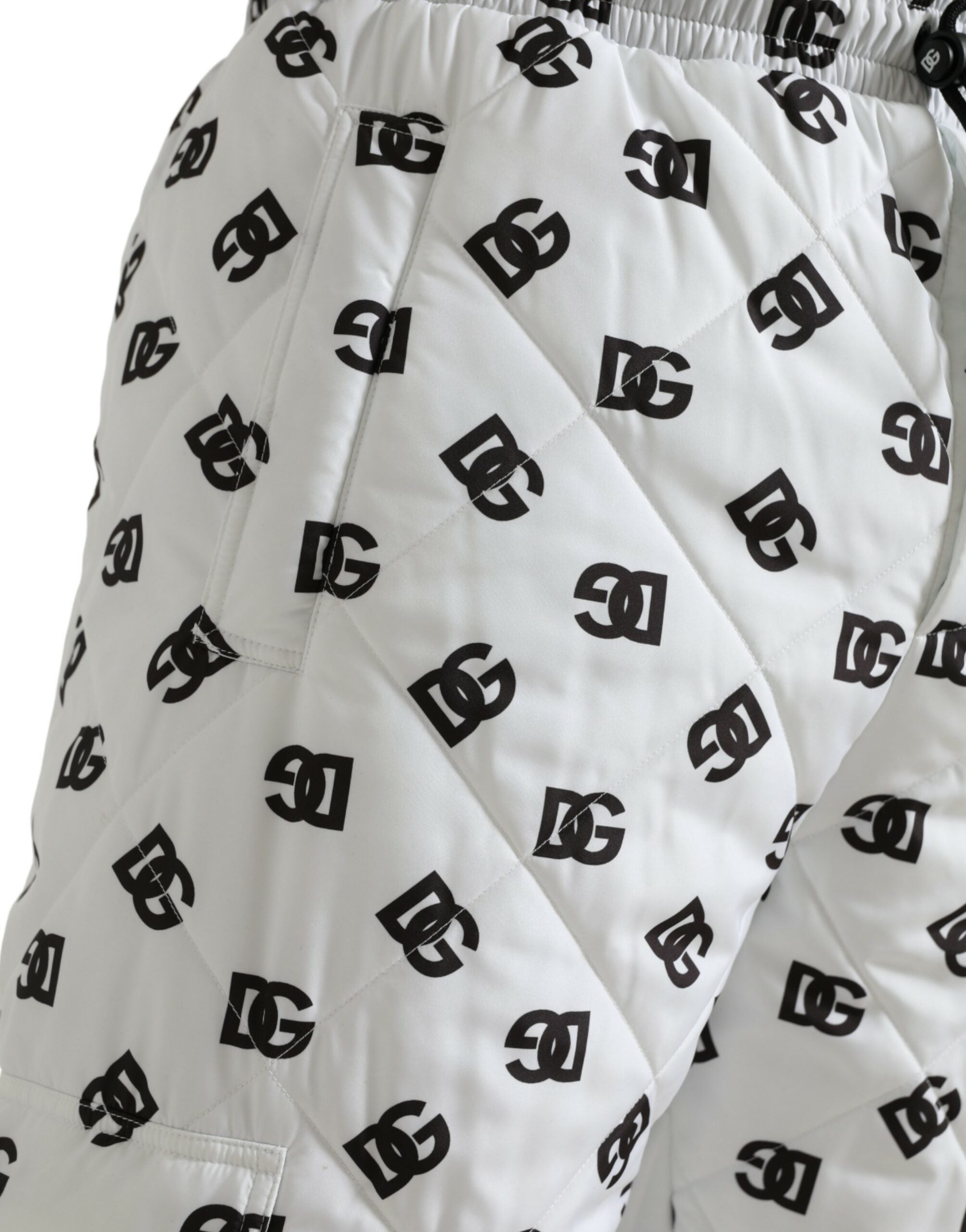 White Logo DG Print Men Jogger Sweatpants Pants - ventzia