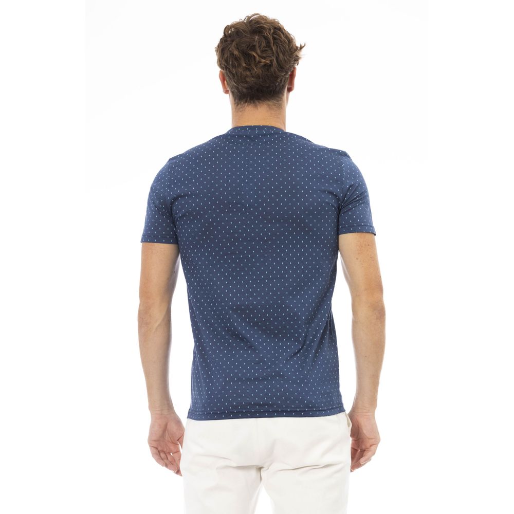 Blue Cotton Men T-Shirt - ventzia