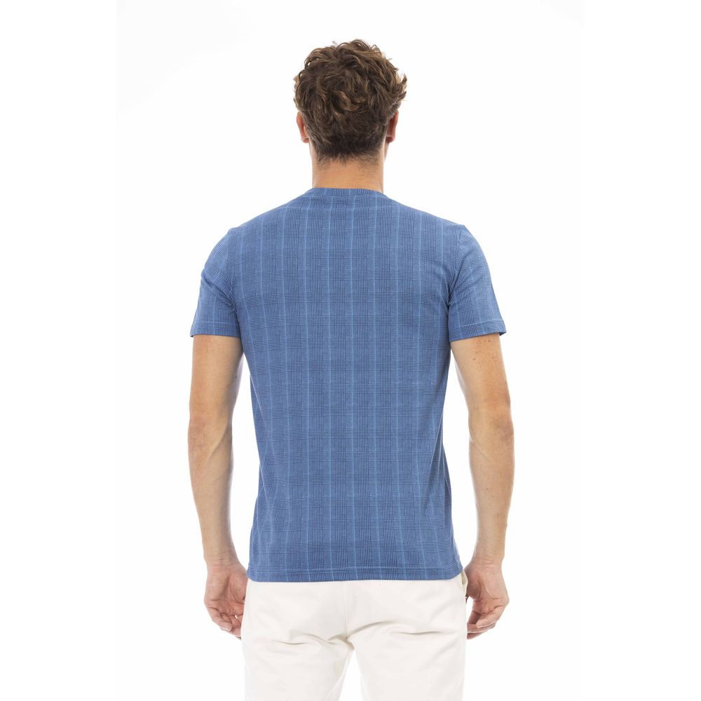 Blue Cotton Men T-Shirt - ventzia