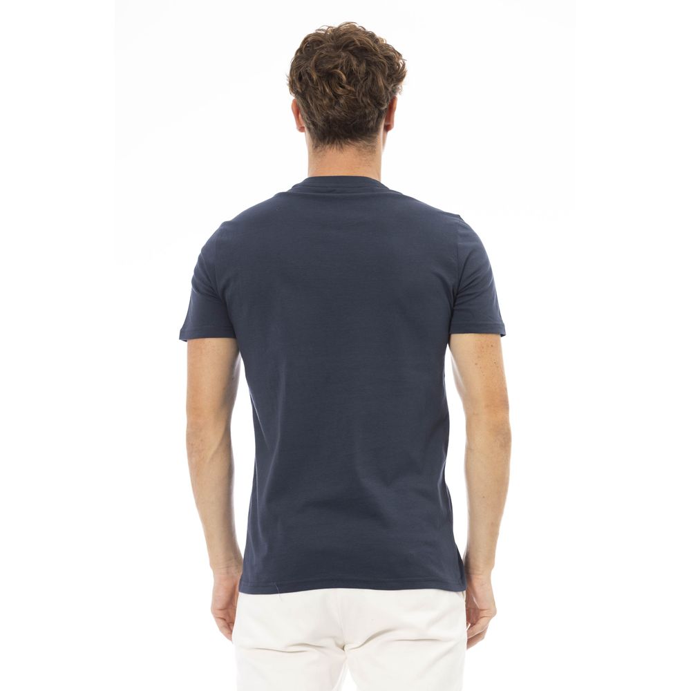 Blue Cotton Men T-Shirt - ventzia