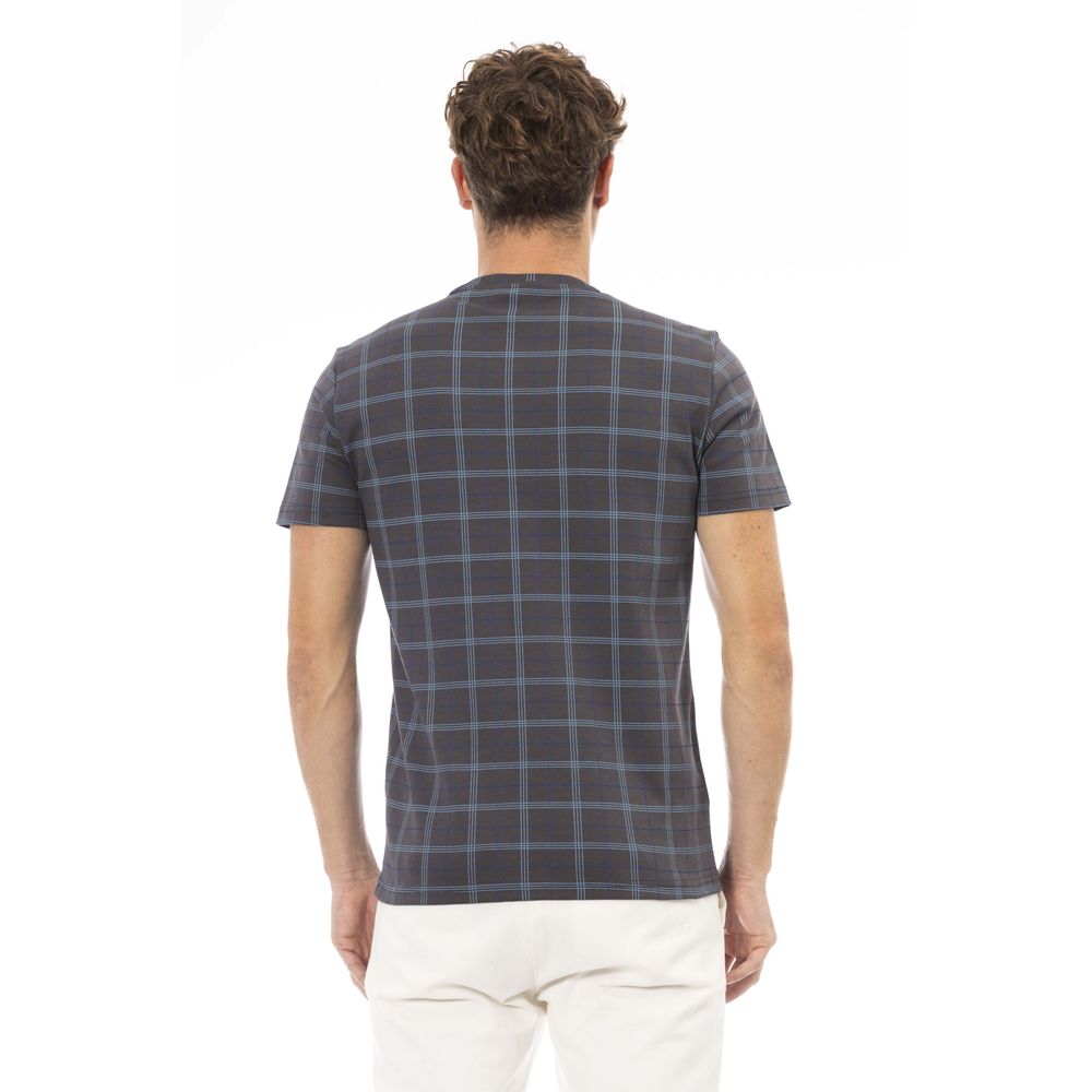 Gray Cotton Men T-Shirt - ventzia