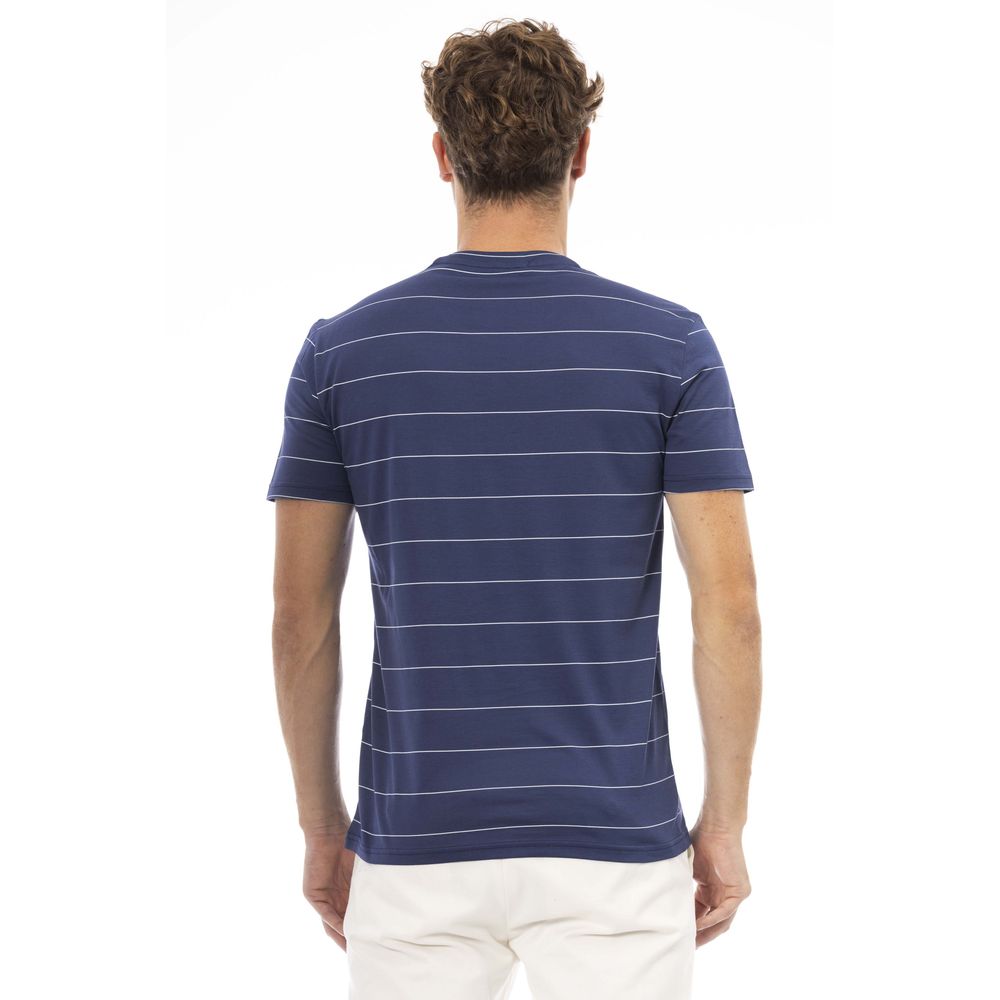 Blue Cotton Men T-Shirt - ventzia