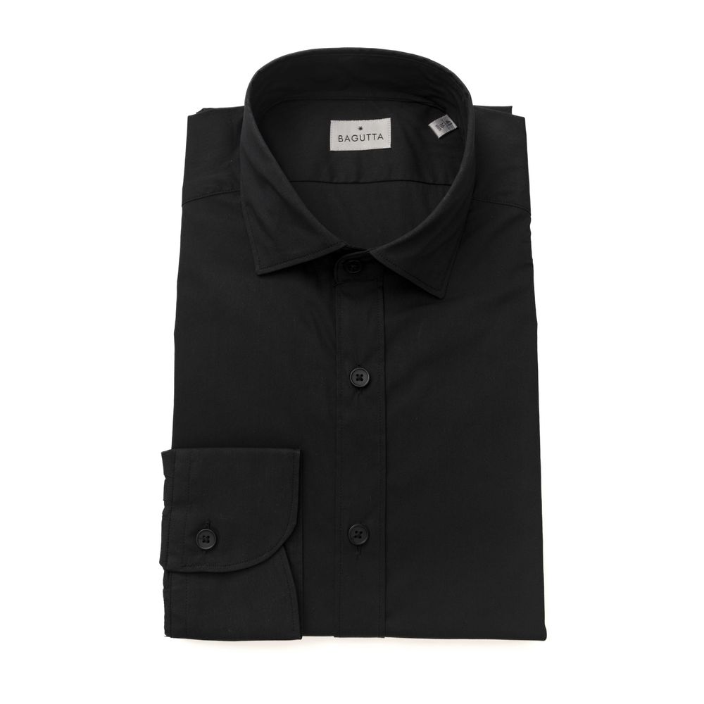 Black Cotton Men Shirt - ventzia