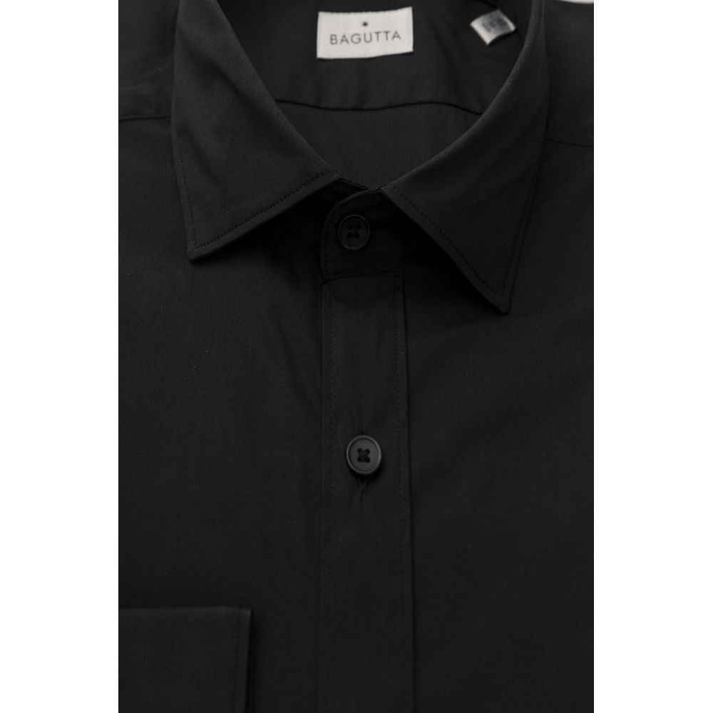 Black Cotton Men Shirt - ventzia