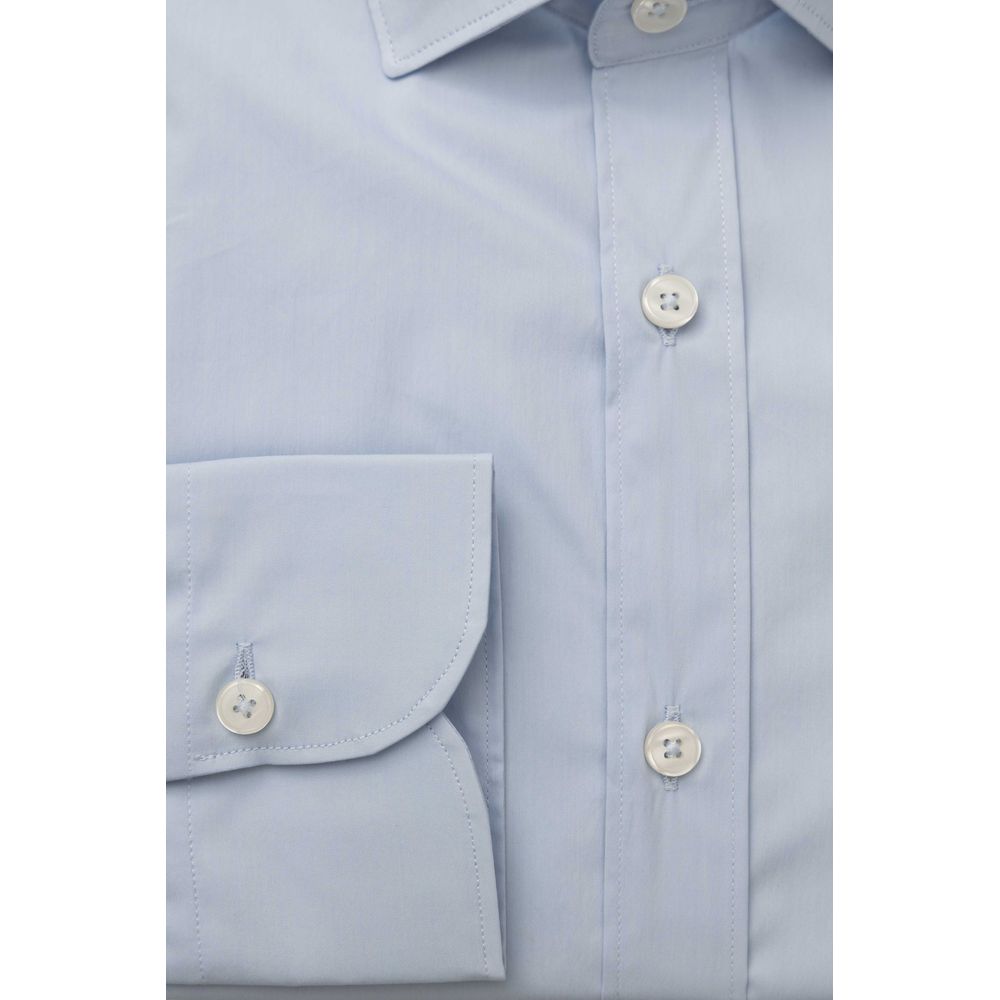 Light Blue Cotton Men Shirt - ventzia