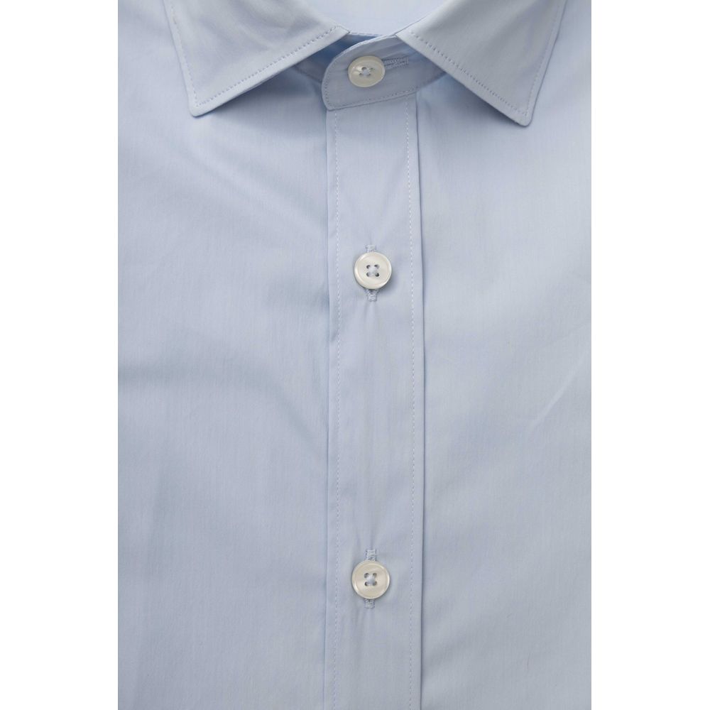 Light Blue Cotton Men Shirt - ventzia