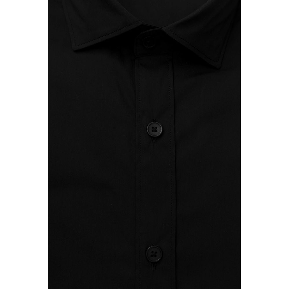 Black Cotton Men Shirt - ventzia