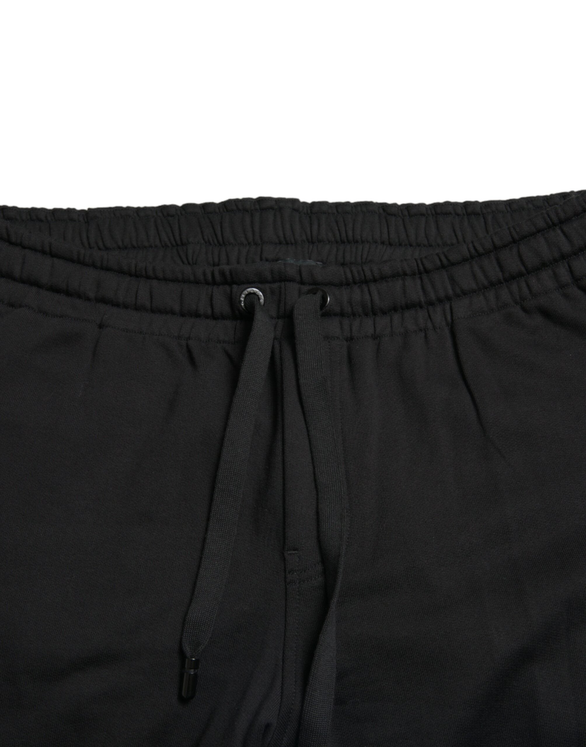 Black Cotton Logo Jogger Men Sweatpants Pants - ventzia